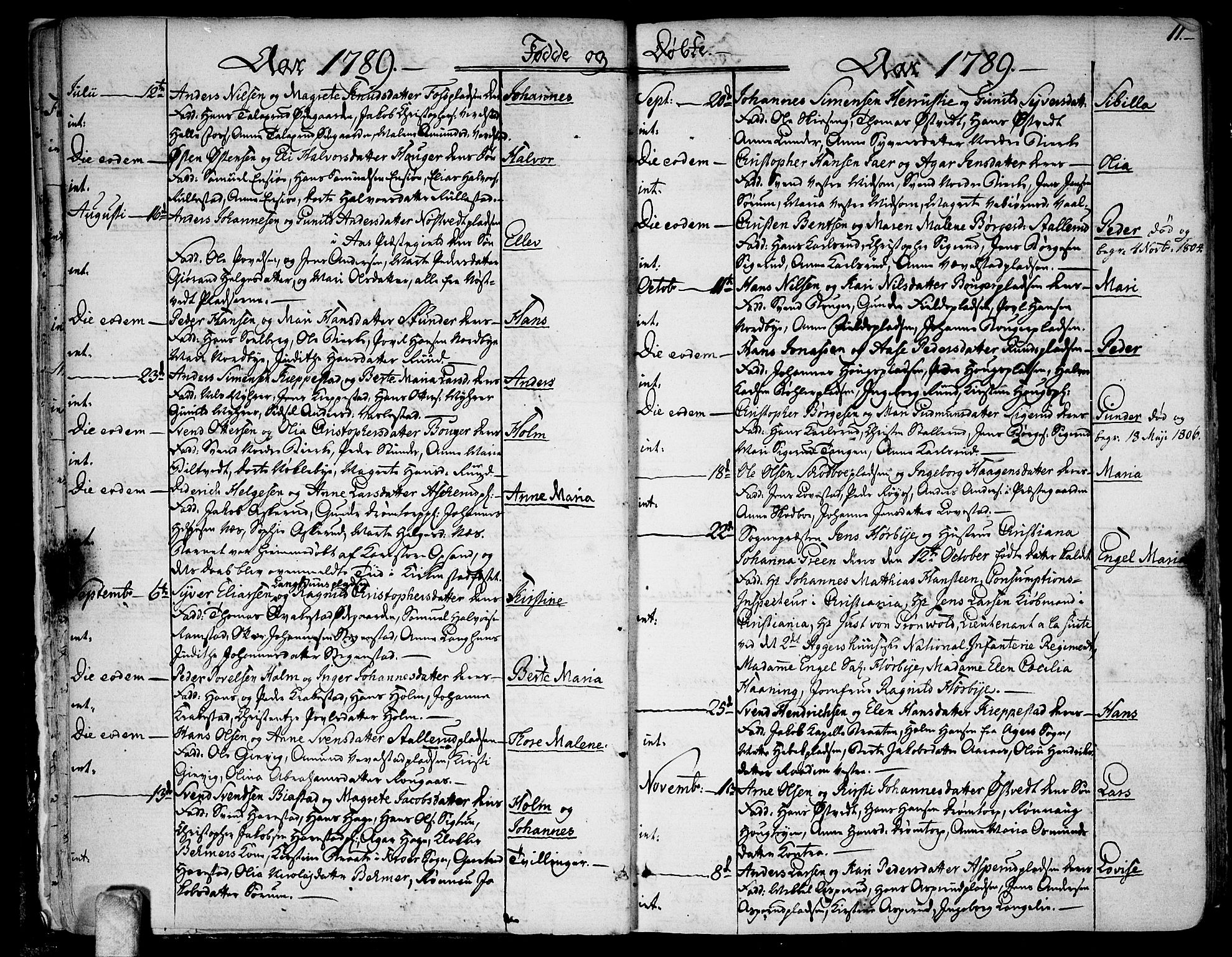 Kråkstad prestekontor Kirkebøker, SAO/A-10125a/F/Fa/L0002: Ministerialbok nr. I 2, 1786-1814, s. 11