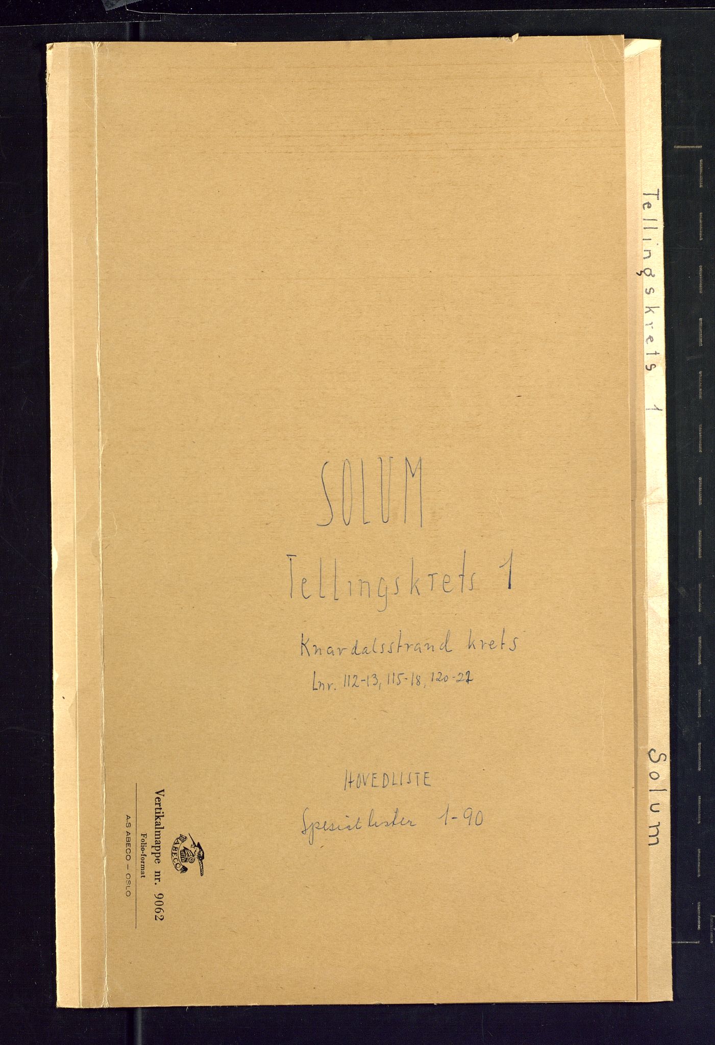 SAKO, Folketelling 1875 for 0818P Solum prestegjeld, 1875, s. 1