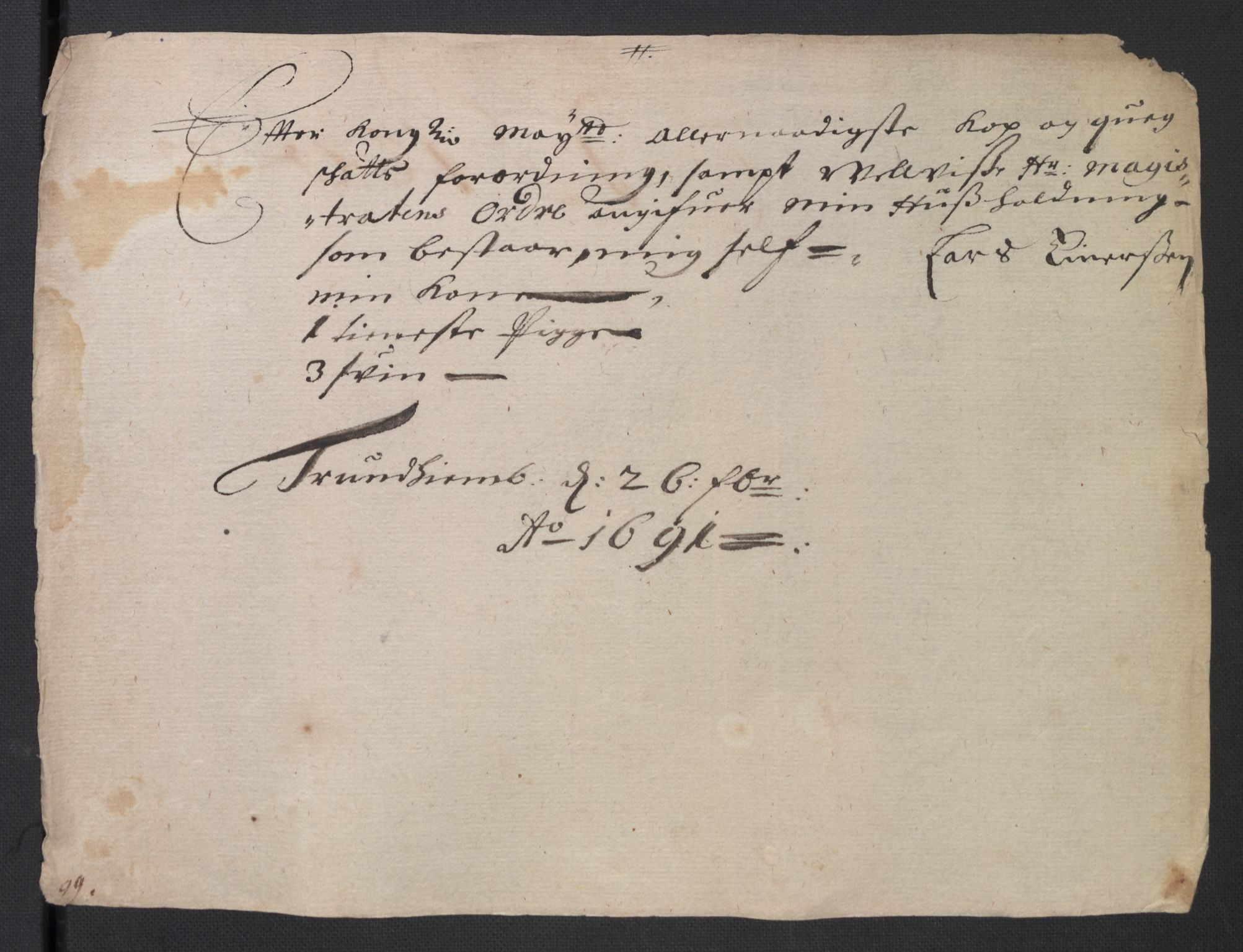 Rentekammeret inntil 1814, Reviderte regnskaper, Byregnskaper, AV/RA-EA-4066/R/Rs/L0506: [S2] Kontribusjonsregnskap, 1691-1692, s. 128