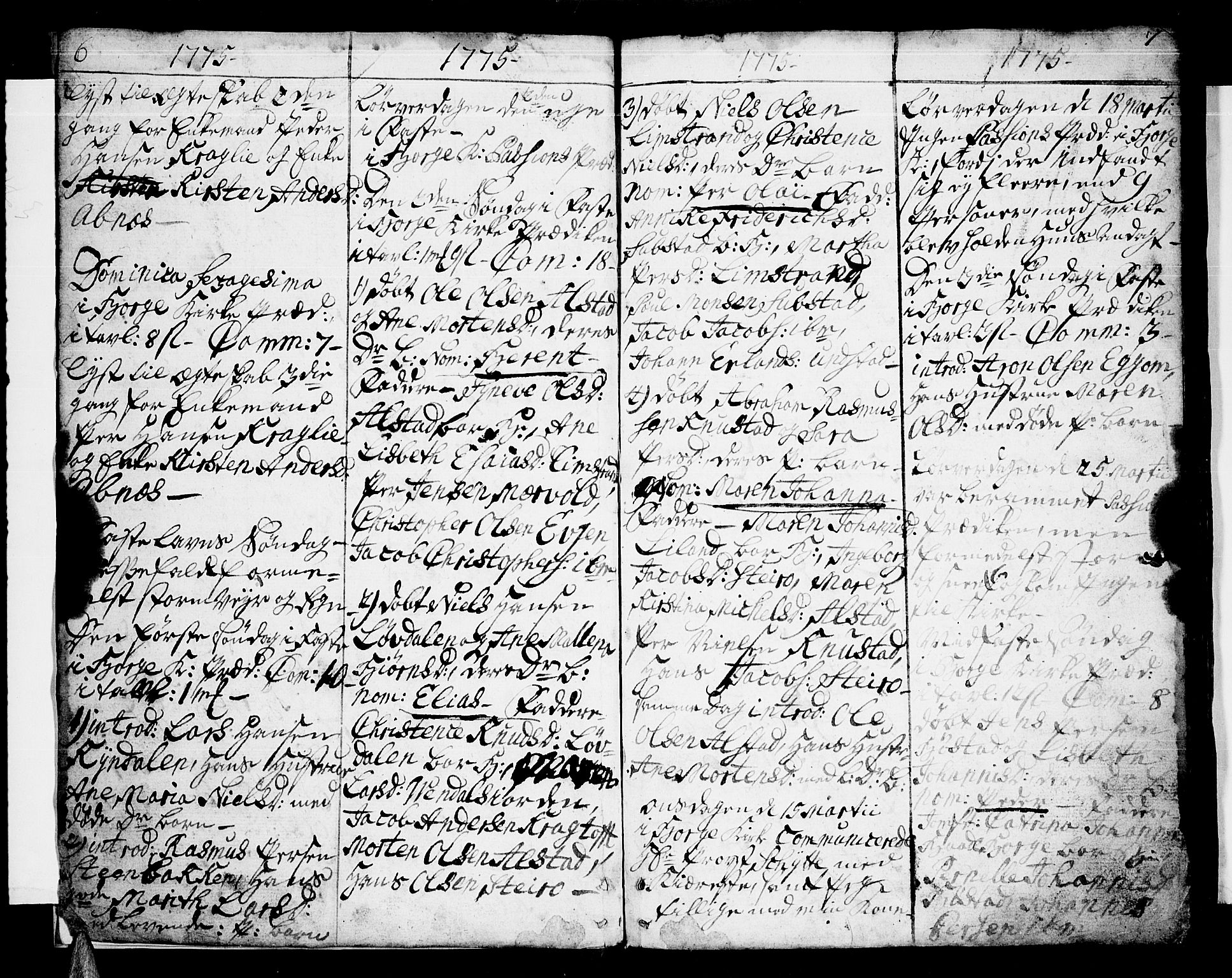 Ministerialprotokoller, klokkerbøker og fødselsregistre - Nordland, AV/SAT-A-1459/880/L1128: Ministerialbok nr. 880A02, 1774-1795, s. 6-7
