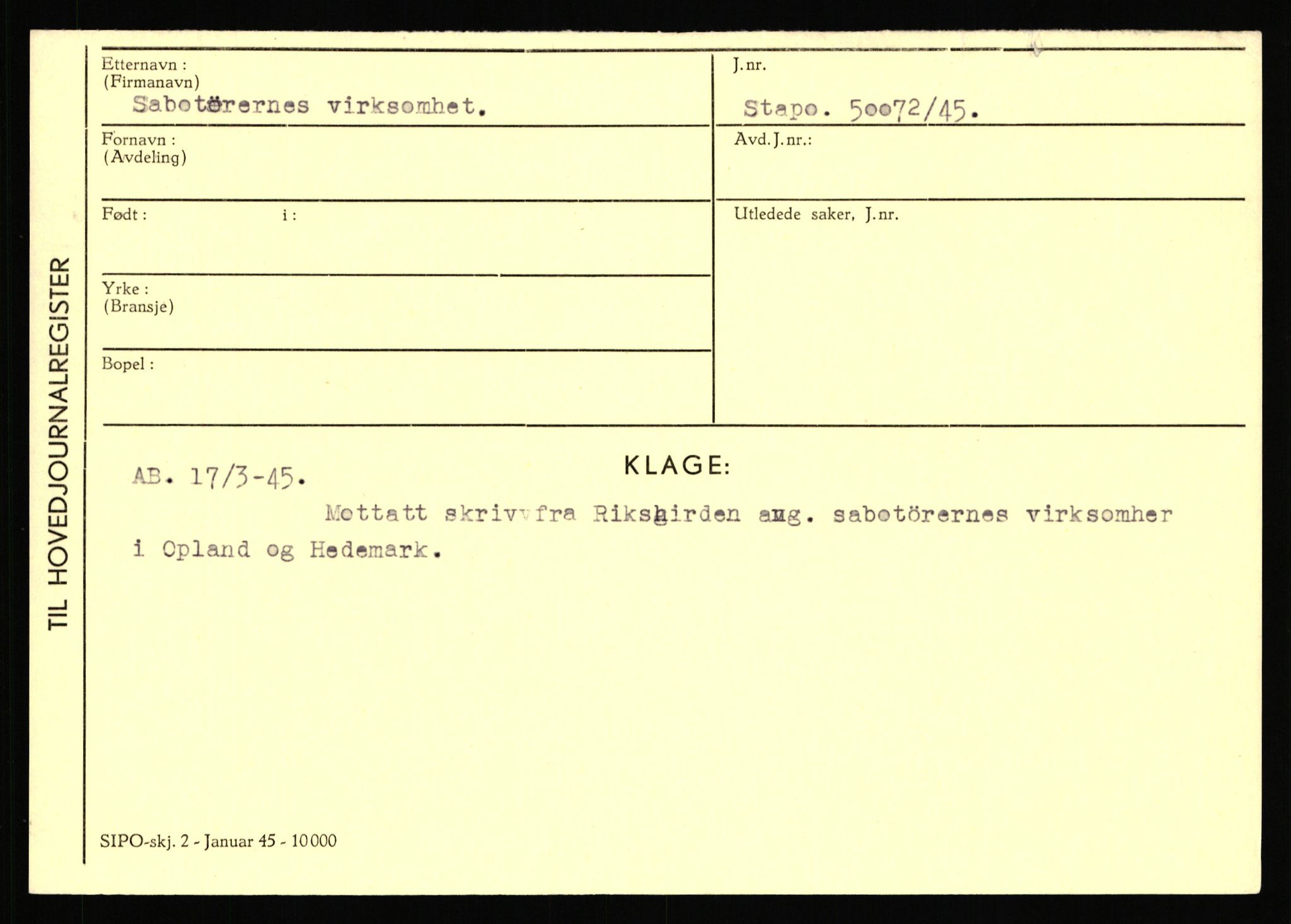 Statspolitiet - Hovedkontoret / Osloavdelingen, AV/RA-S-1329/C/Ca/L0013: Raa - Servold, 1943-1945, s. 3238