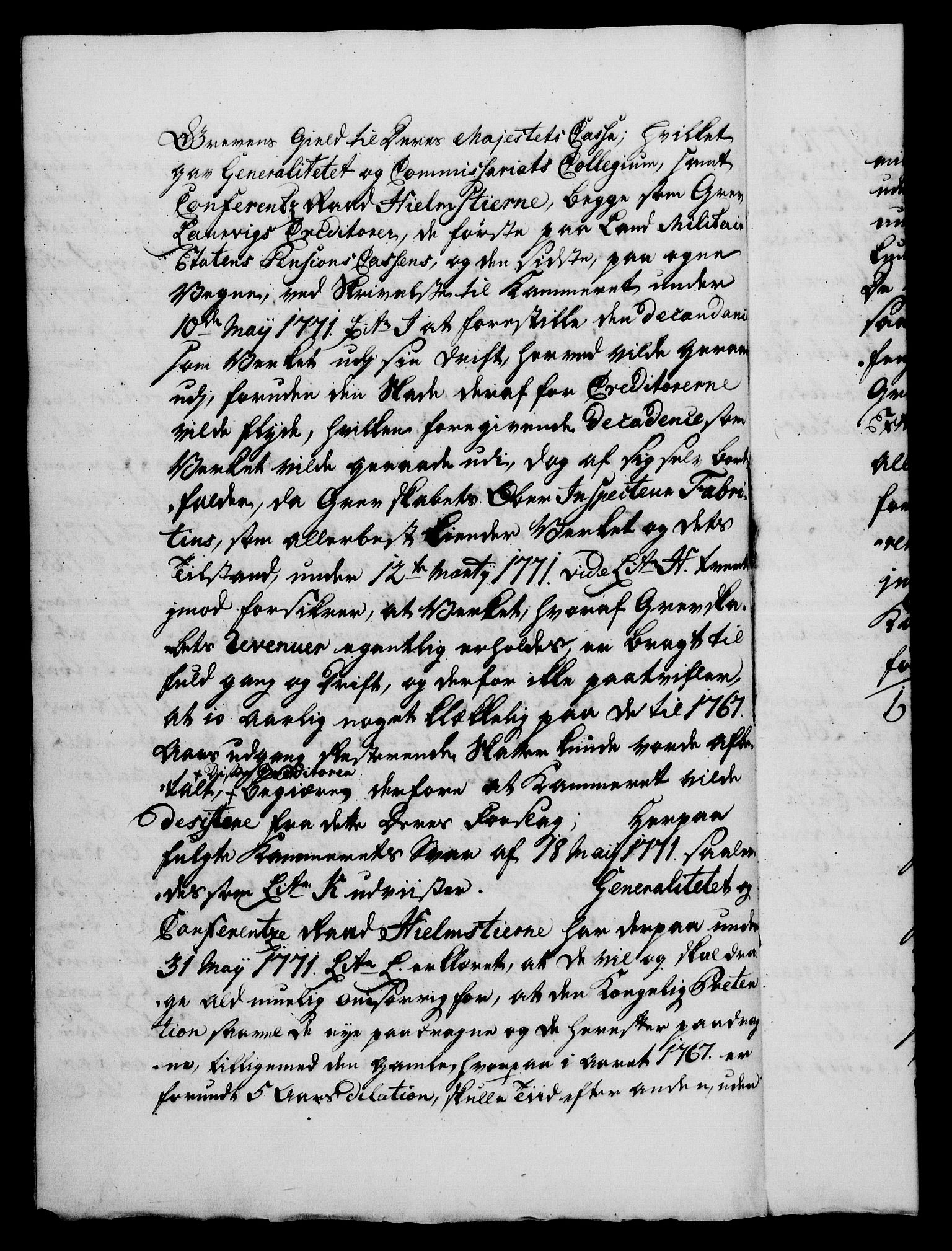 Rentekammeret, Kammerkanselliet, AV/RA-EA-3111/G/Gf/Gfa/L0054: Norsk relasjons- og resolusjonsprotokoll (merket RK 52.54), 1771-1772, s. 63