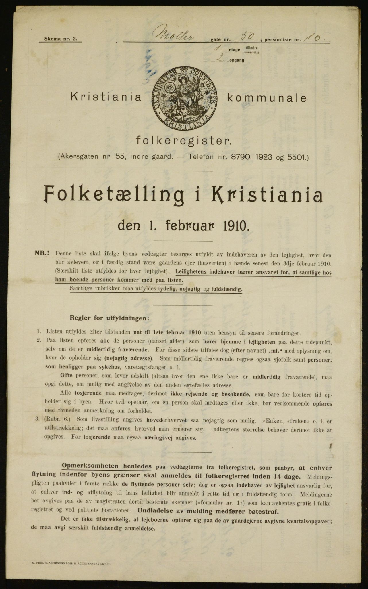 OBA, Kommunal folketelling 1.2.1910 for Kristiania, 1910, s. 66695