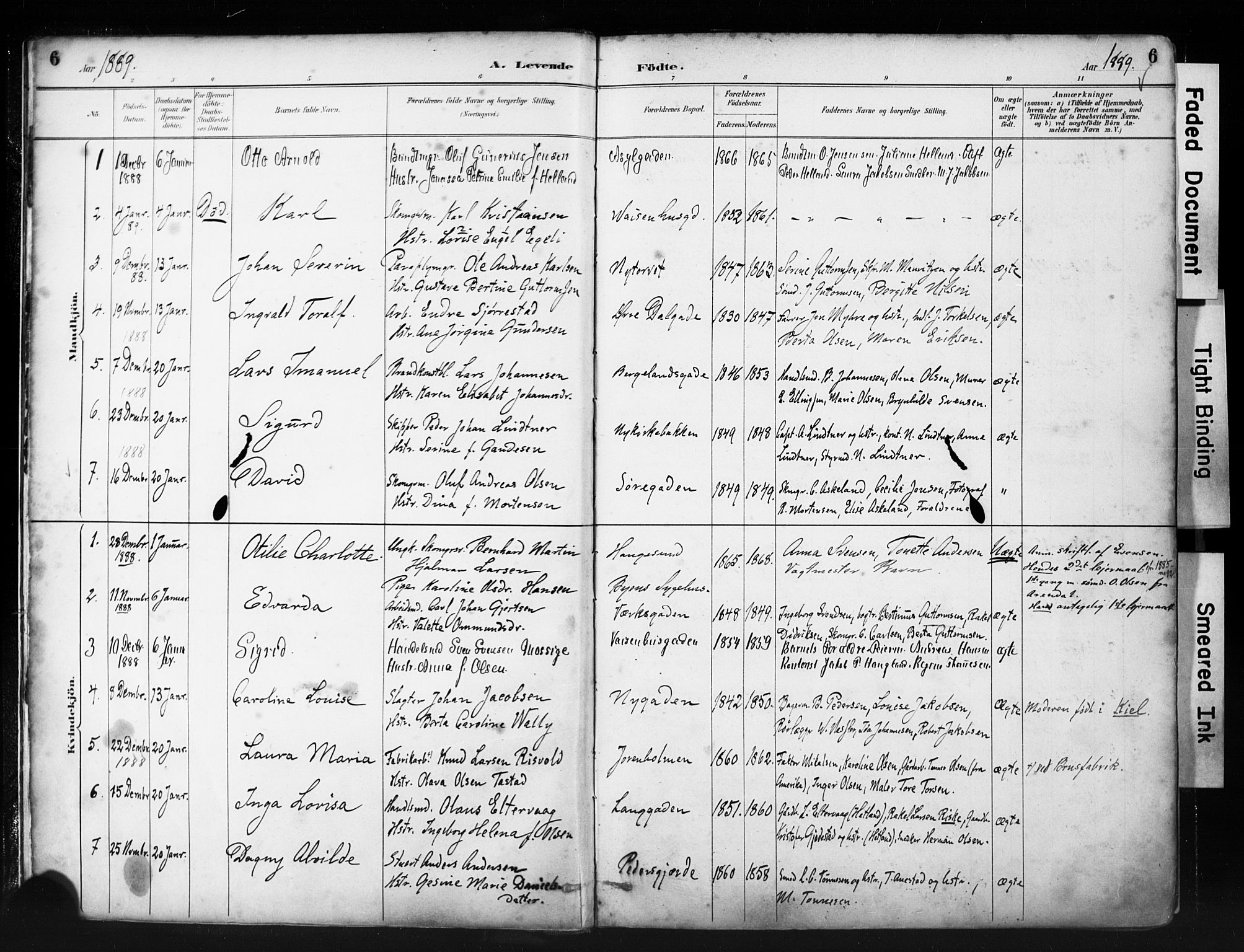 St. Petri sokneprestkontor, AV/SAST-A-101813/001/30/30BA/L0019: Ministerialbok nr. A 20, 1888-1901, s. 6