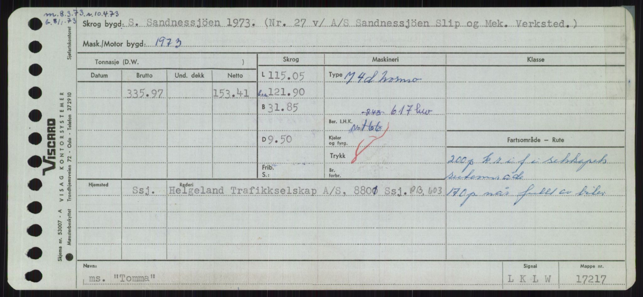 Sjøfartsdirektoratet med forløpere, Skipsmålingen, RA/S-1627/H/Ha/L0006/0001: Fartøy, Sver-Å / Fartøy, Sver-T, s. 487