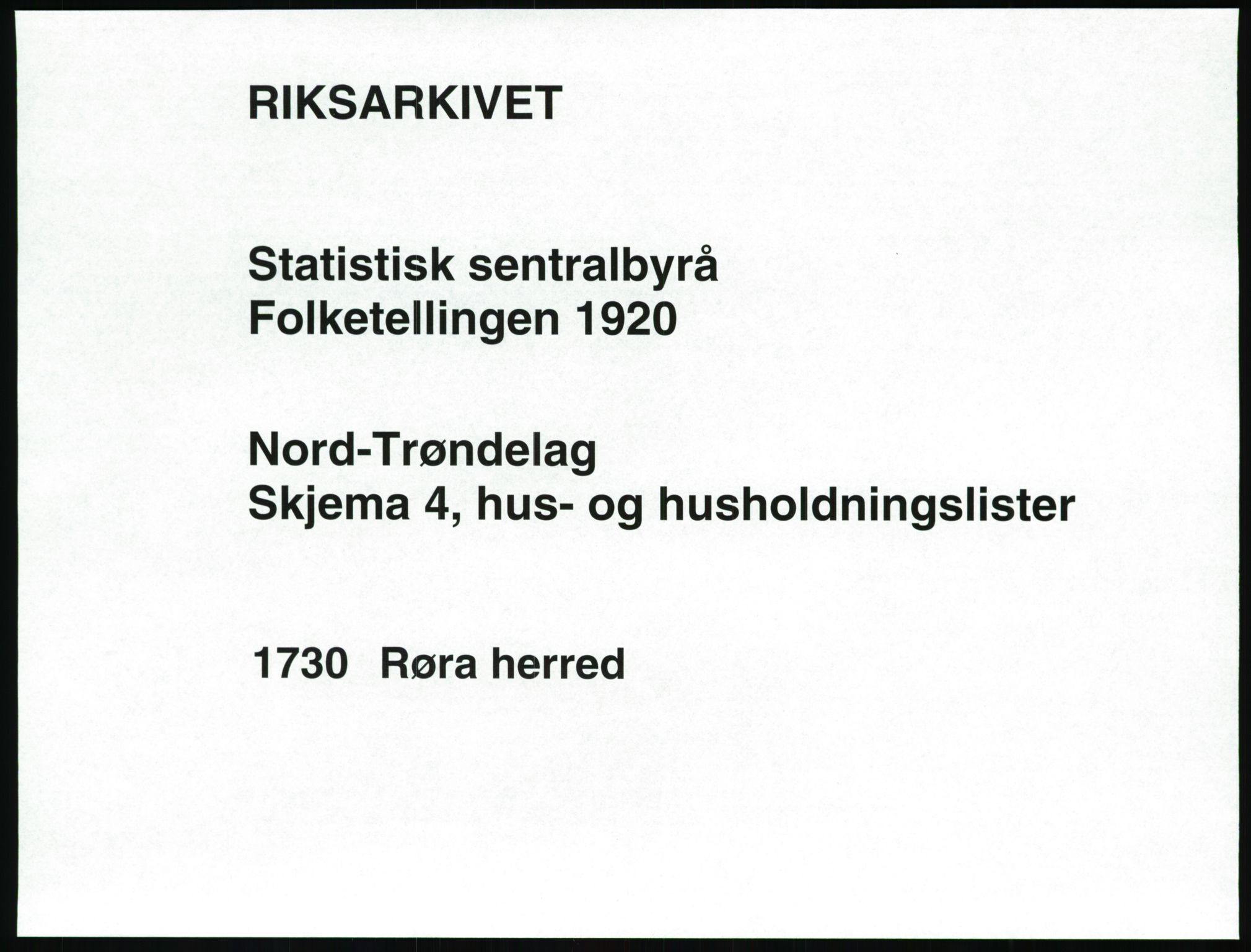 SAT, Folketelling 1920 for 1730 Røra herred, 1920, s. 19