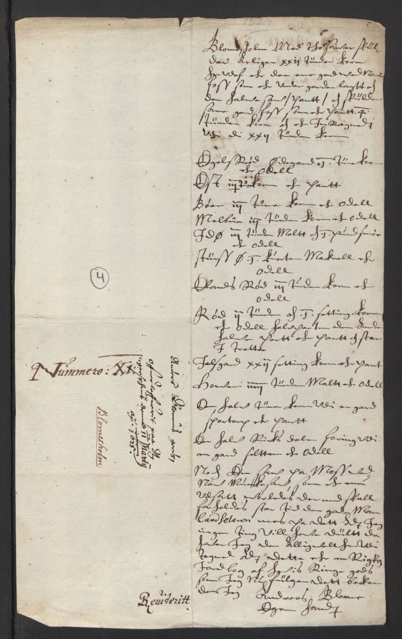 Stattholderembetet 1572-1771, AV/RA-EA-2870/Ek/L0007/0001: Jordebøker til utlikning av rosstjeneste 1624-1626: / Adelsjordebøker, 1624-1625, s. 290