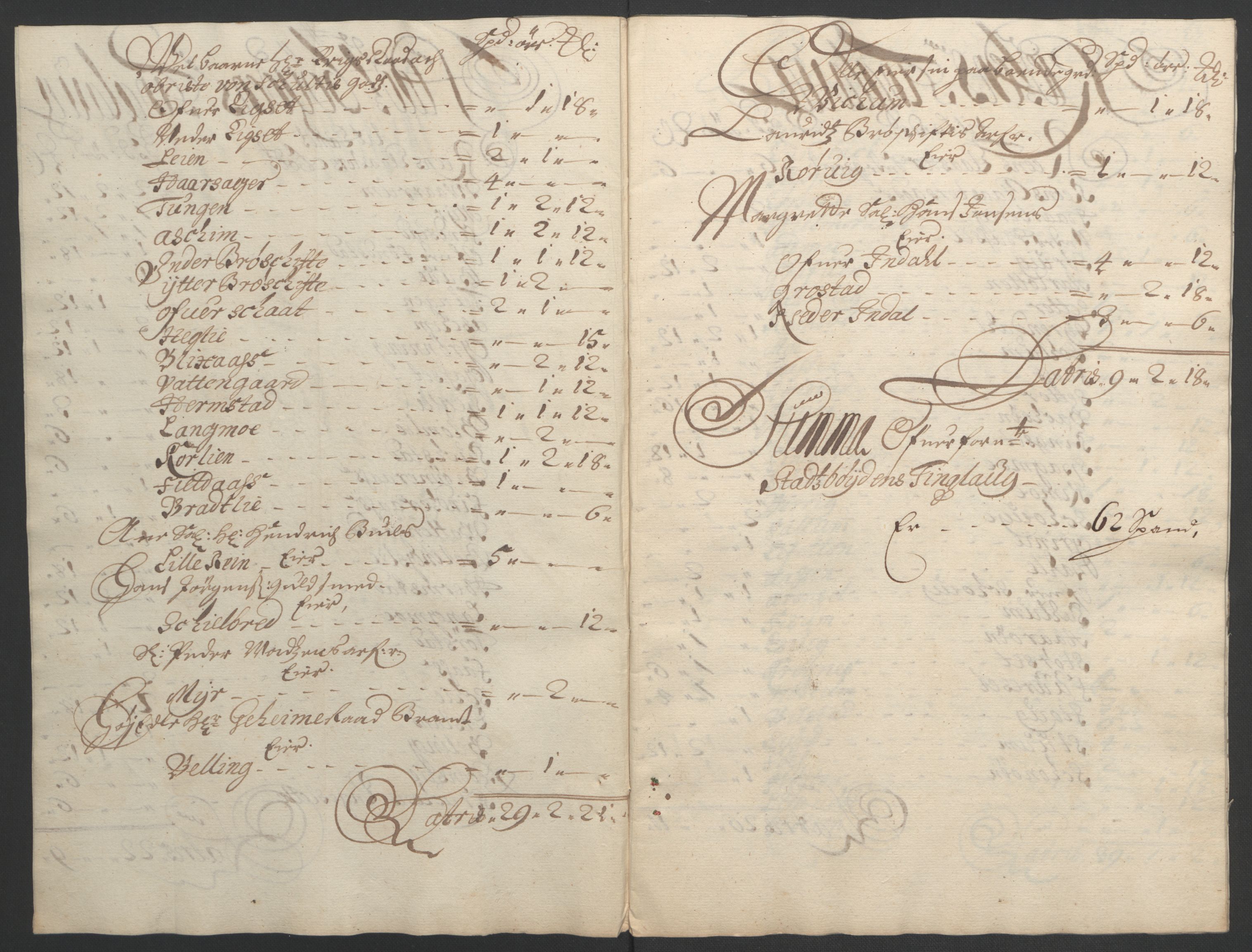 Rentekammeret inntil 1814, Reviderte regnskaper, Fogderegnskap, RA/EA-4092/R57/L3849: Fogderegnskap Fosen, 1692-1693, s. 164