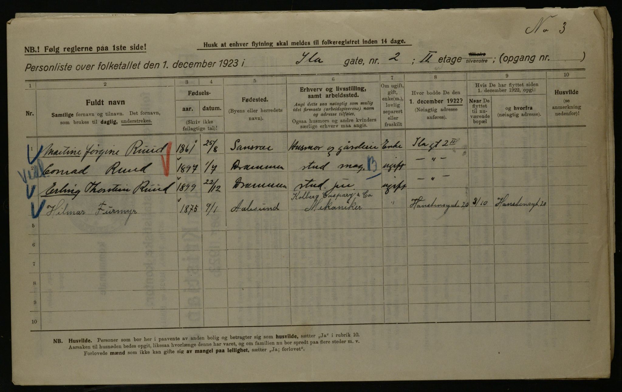 OBA, Kommunal folketelling 1.12.1923 for Kristiania, 1923, s. 48346