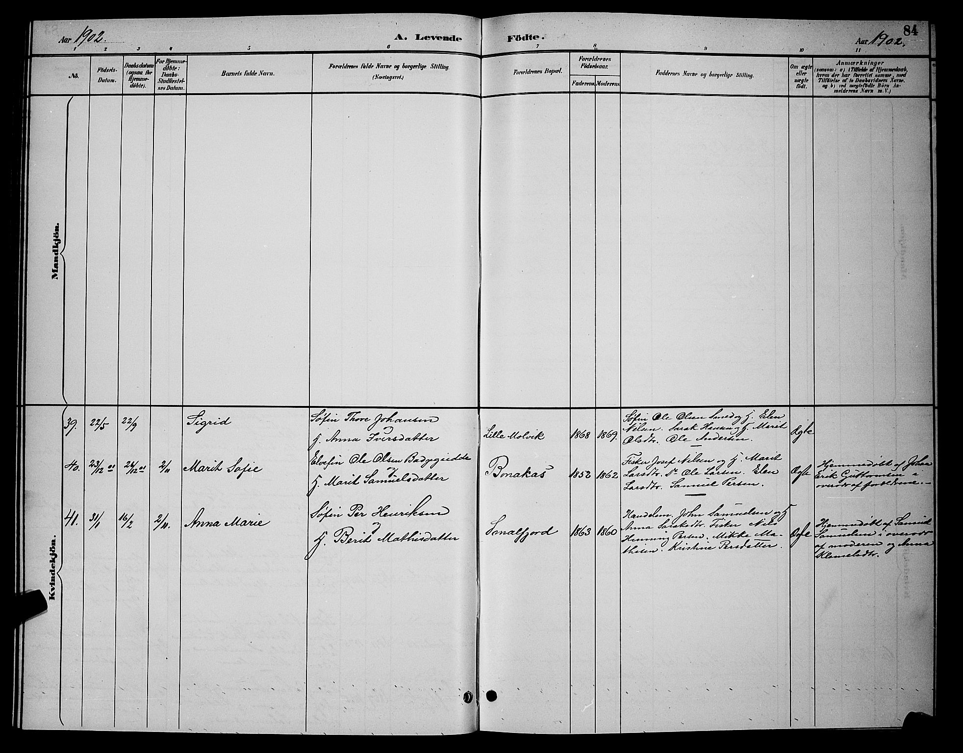 Tana sokneprestkontor, SATØ/S-1334/H/Hb/L0004klokker: Klokkerbok nr. 4, 1890-1903, s. 84