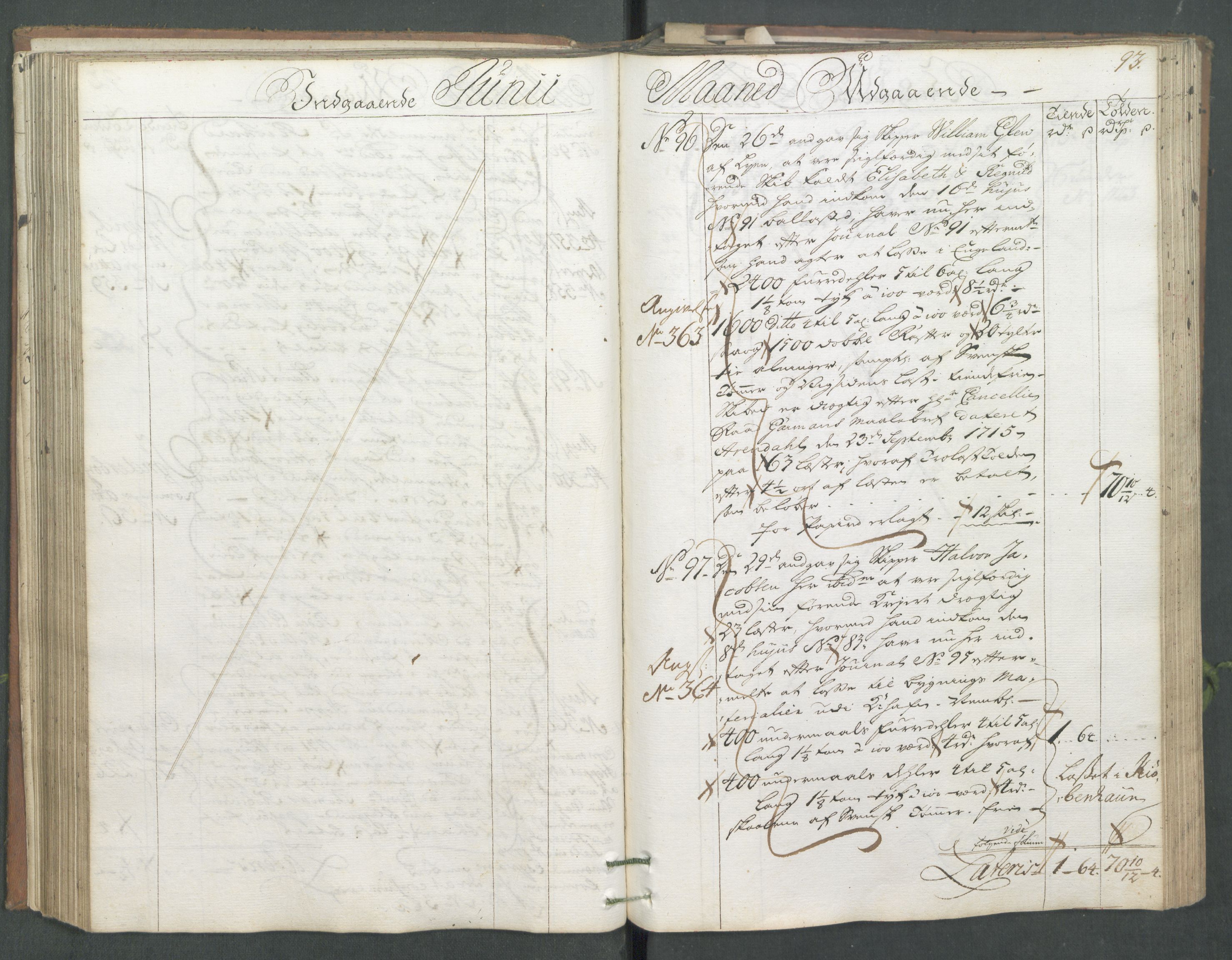 Generaltollkammeret, tollregnskaper, AV/RA-EA-5490/R01/L0008/0001: Tollregnskaper Fredrikshald / Hovedtollbok, 1733, s. 92b-93a