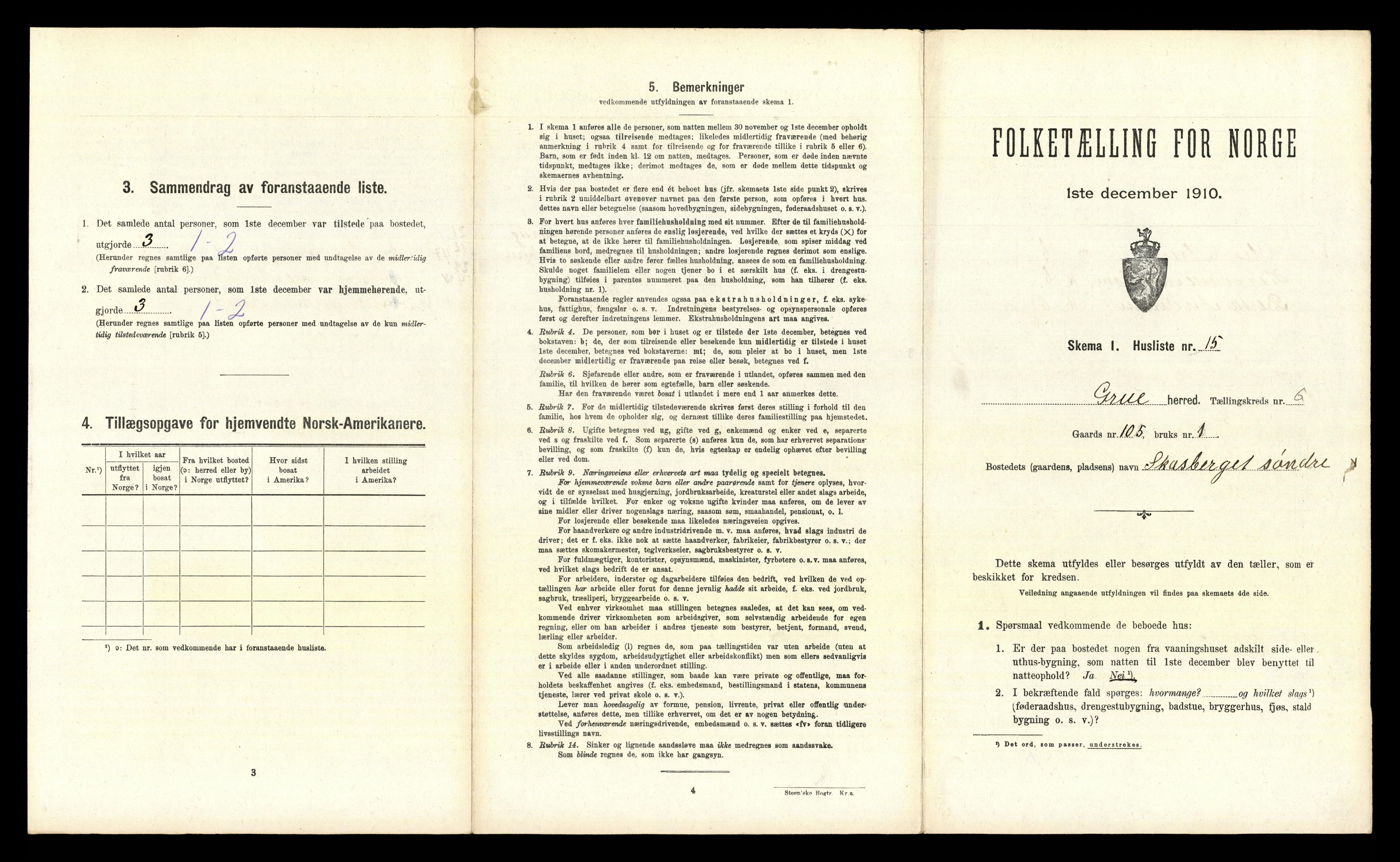 RA, Folketelling 1910 for 0423 Grue herred, 1910, s. 1097