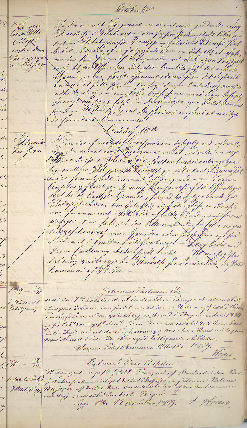Bergen politikammer / politidistrikt, AV/SAB-A-60401/I/Ic, 1859-1863