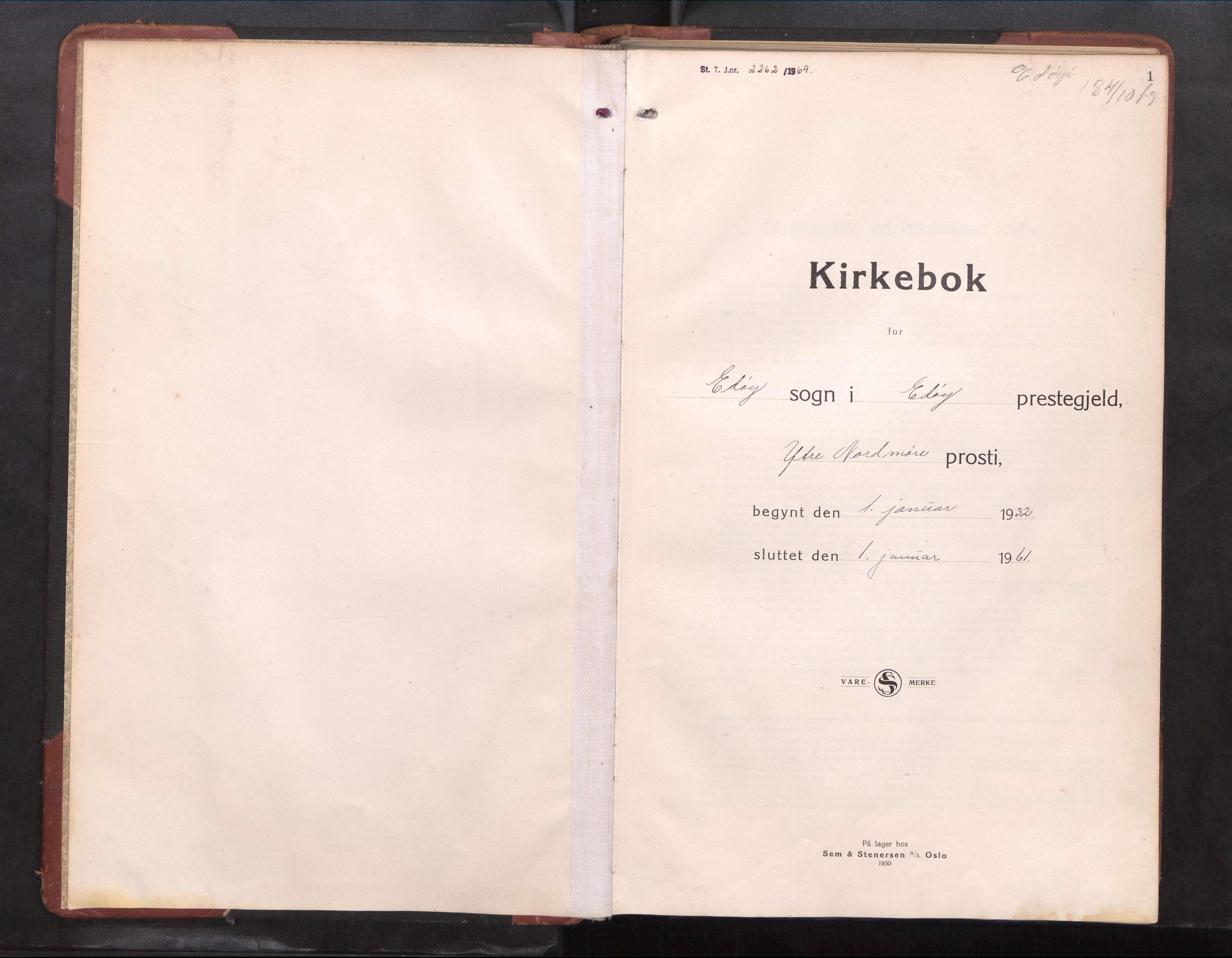 Ministerialprotokoller, klokkerbøker og fødselsregistre - Møre og Romsdal, AV/SAT-A-1454/581/L0944: Klokkerbok nr. 581---, 1932-1961, s. 1