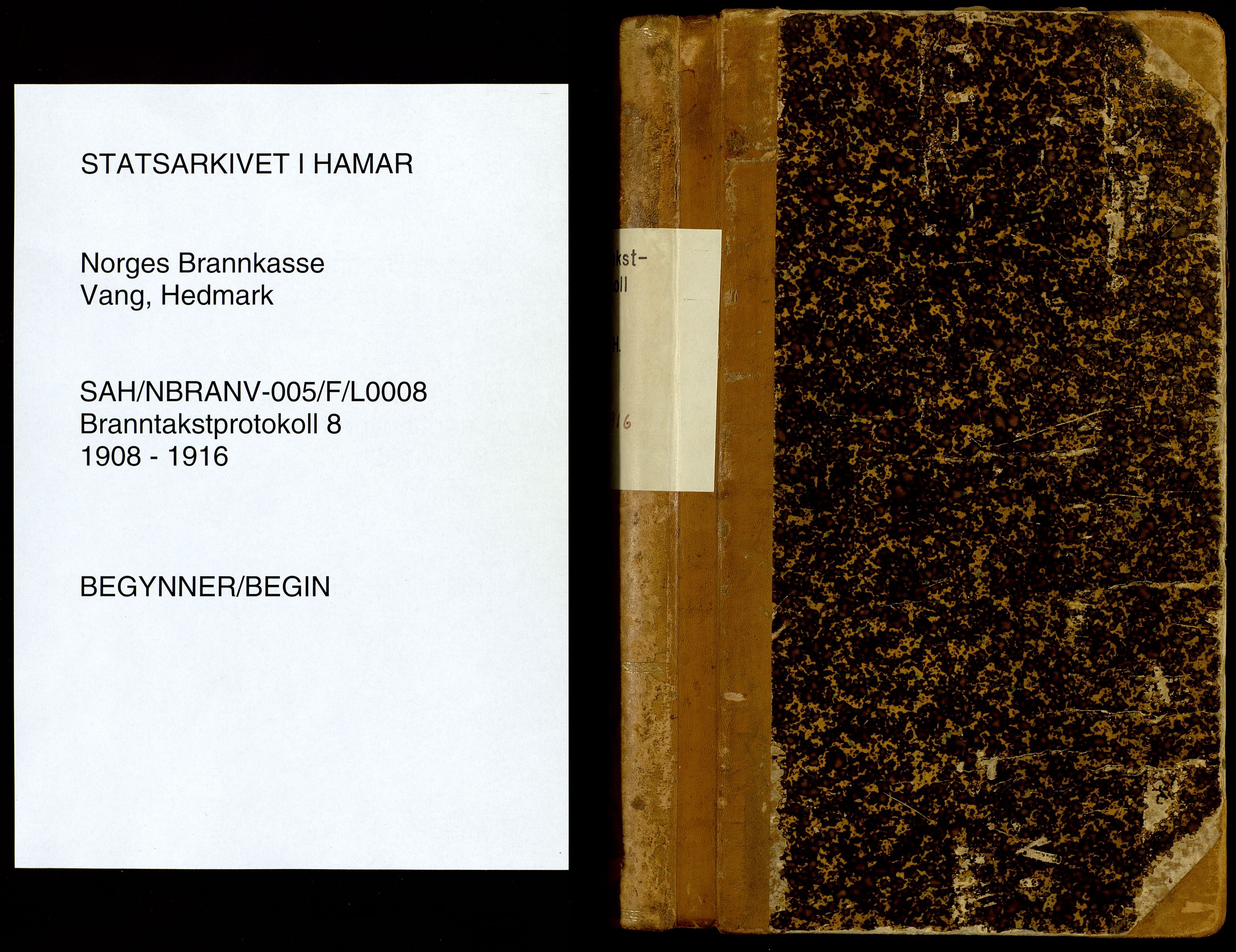 Norges Brannkasse, Vang, Hedmark, AV/SAH-NBRANV-005/F/L0008: Branntakstprotokoll, 1908-1916