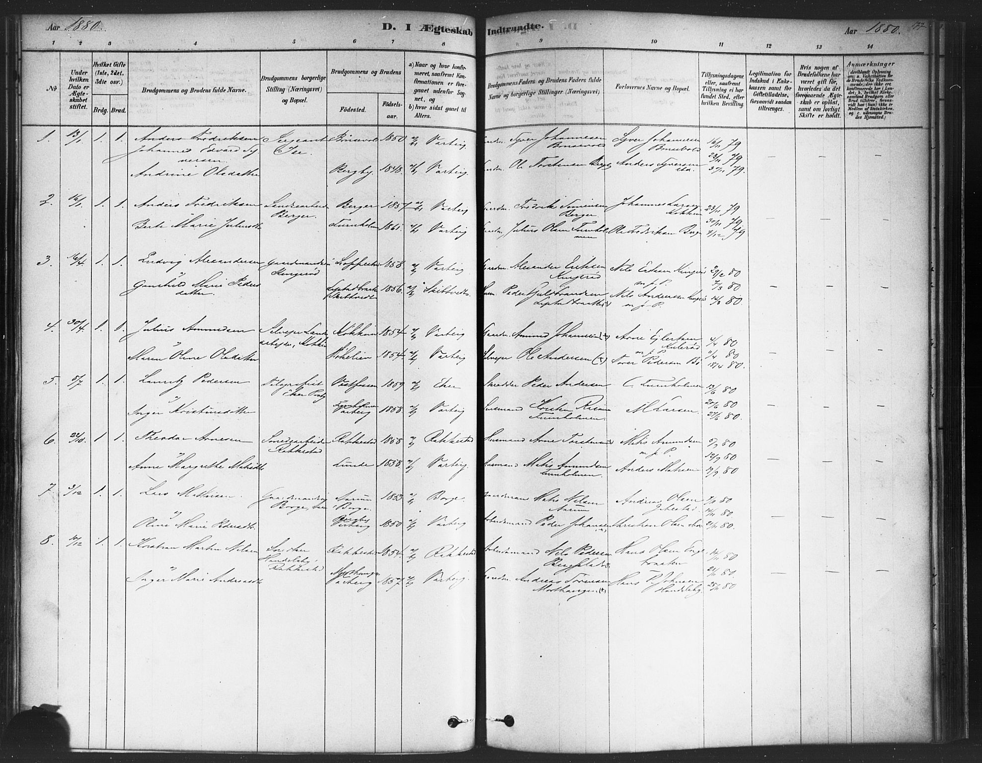 Varteig prestekontor Kirkebøker, AV/SAO-A-10447a/F/Fa/L0002: Ministerialbok nr. 2, 1878-1899, s. 177