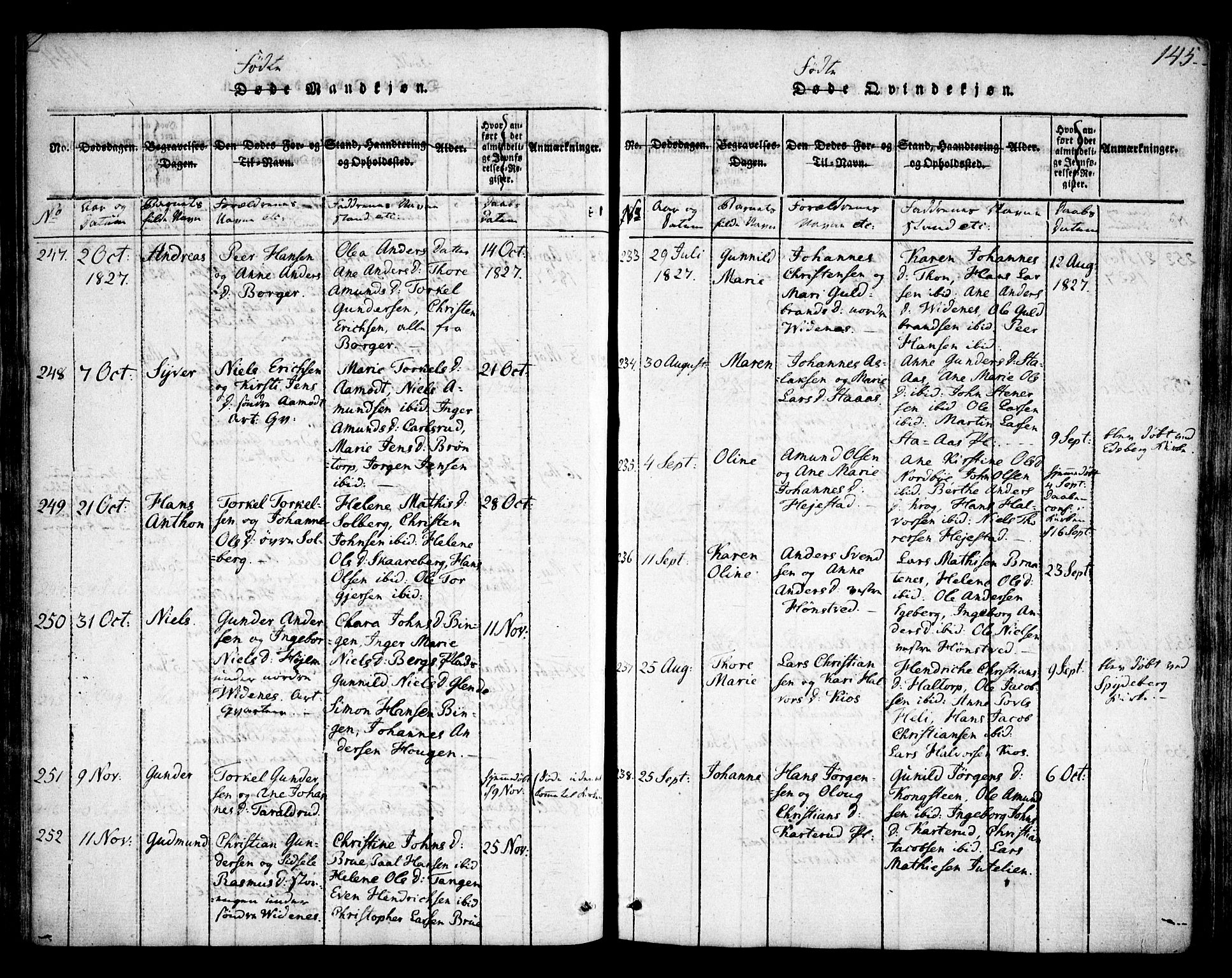 Skiptvet prestekontor Kirkebøker, AV/SAO-A-20009/F/Fa/L0005: Ministerialbok nr. 5, 1814-1838, s. 145