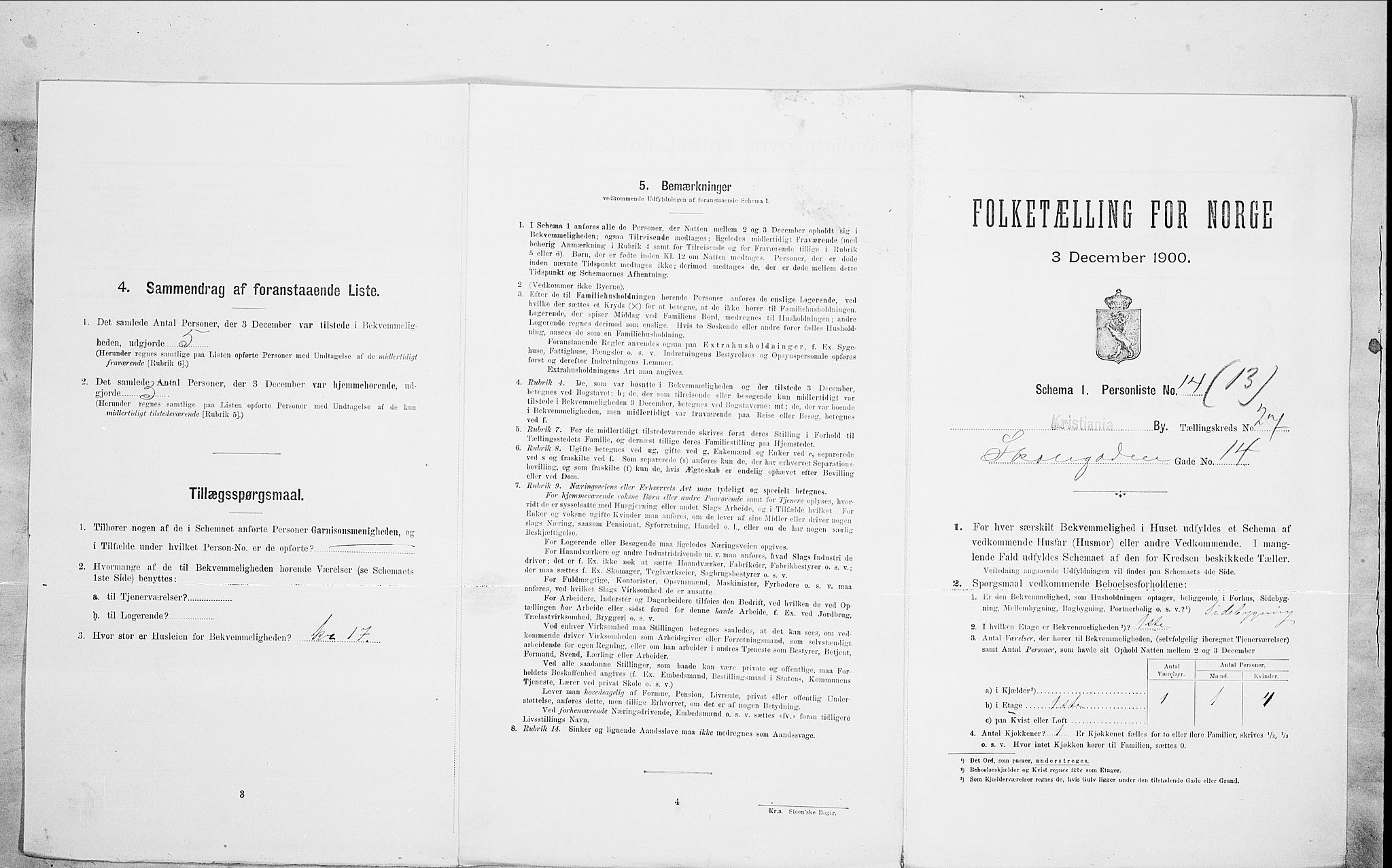 SAO, Folketelling 1900 for 0301 Kristiania kjøpstad, 1900, s. 85614