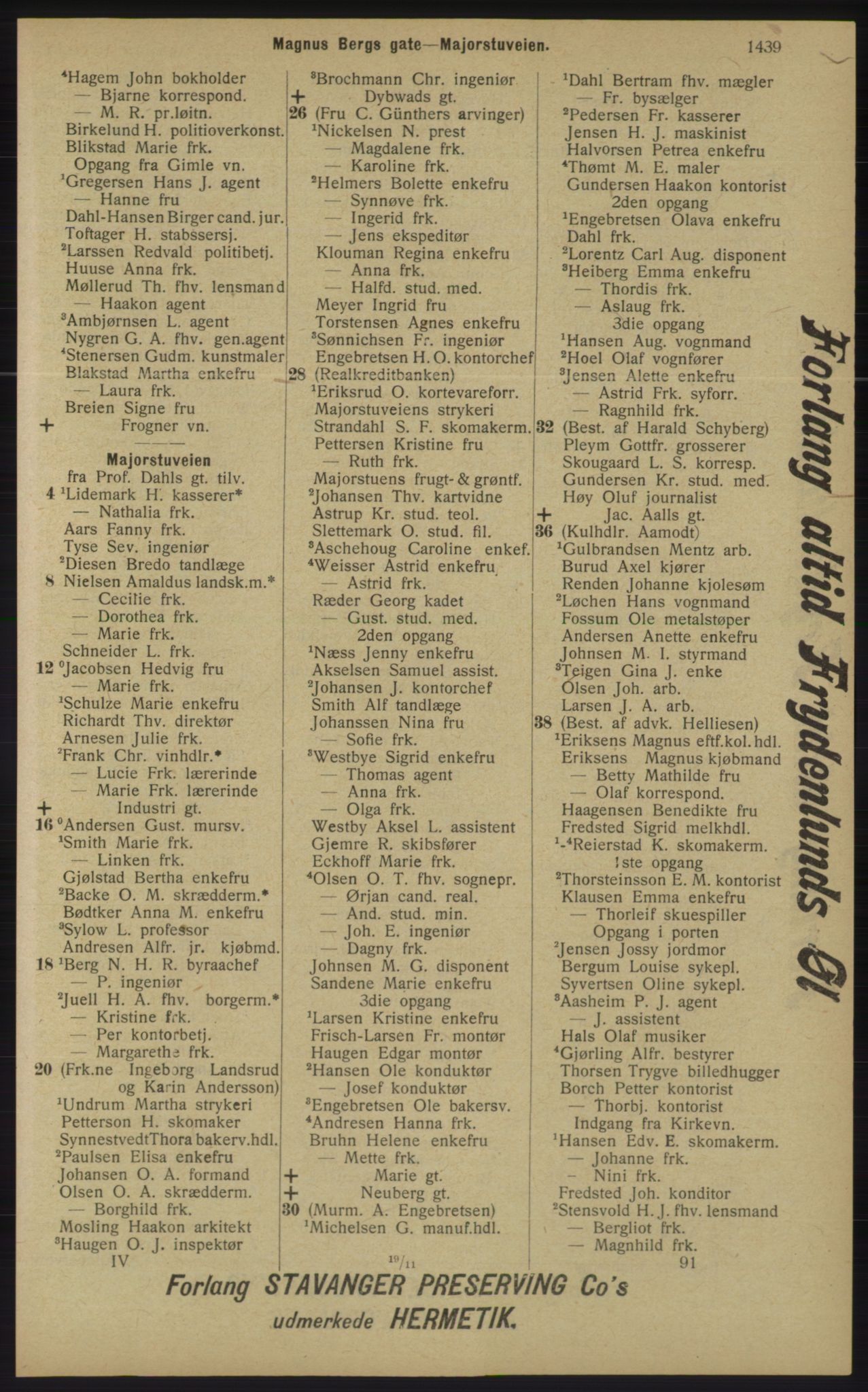 Kristiania/Oslo adressebok, PUBL/-, 1913, s. 1395