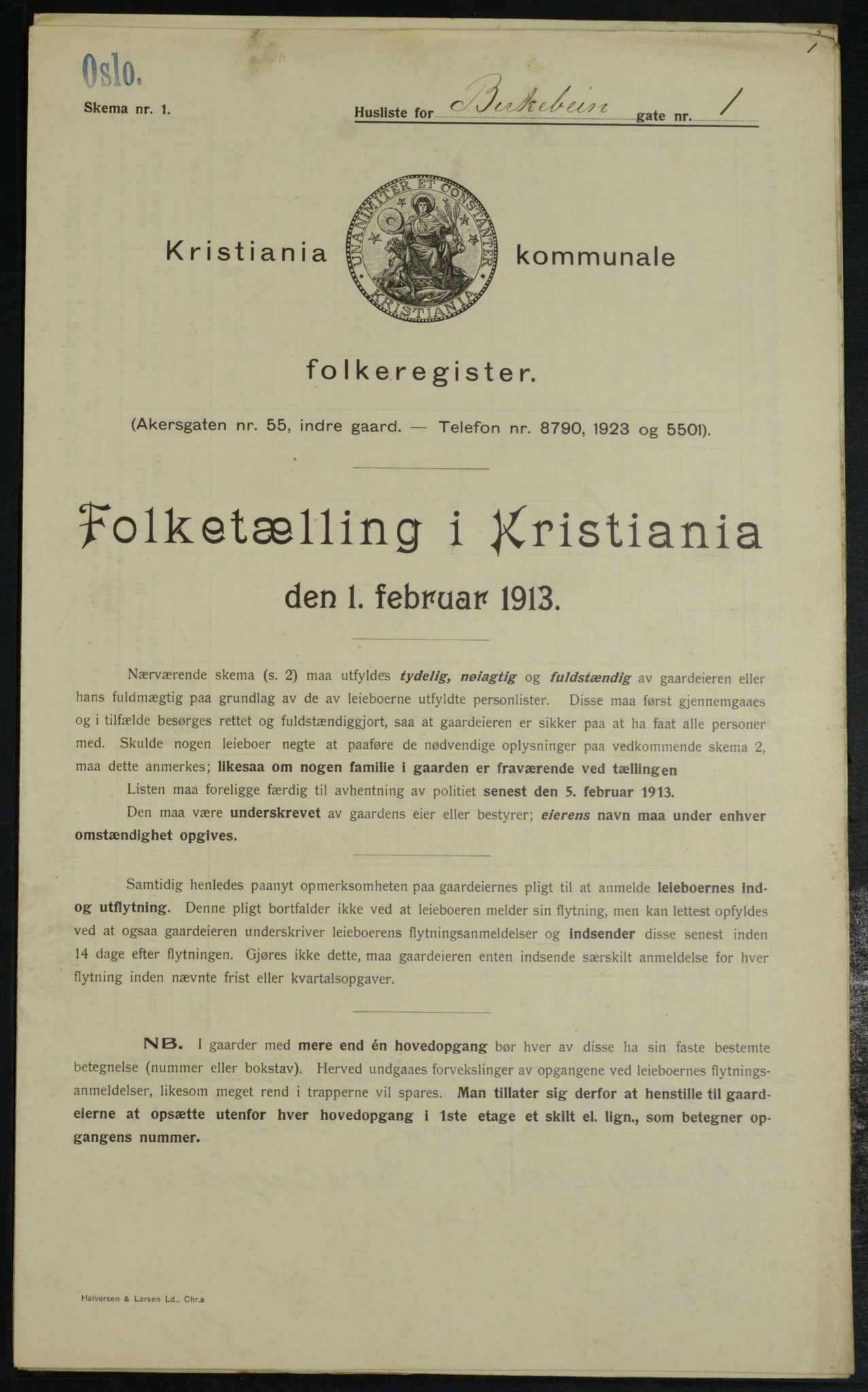 OBA, Kommunal folketelling 1.2.1913 for Kristiania, 1913, s. 4758