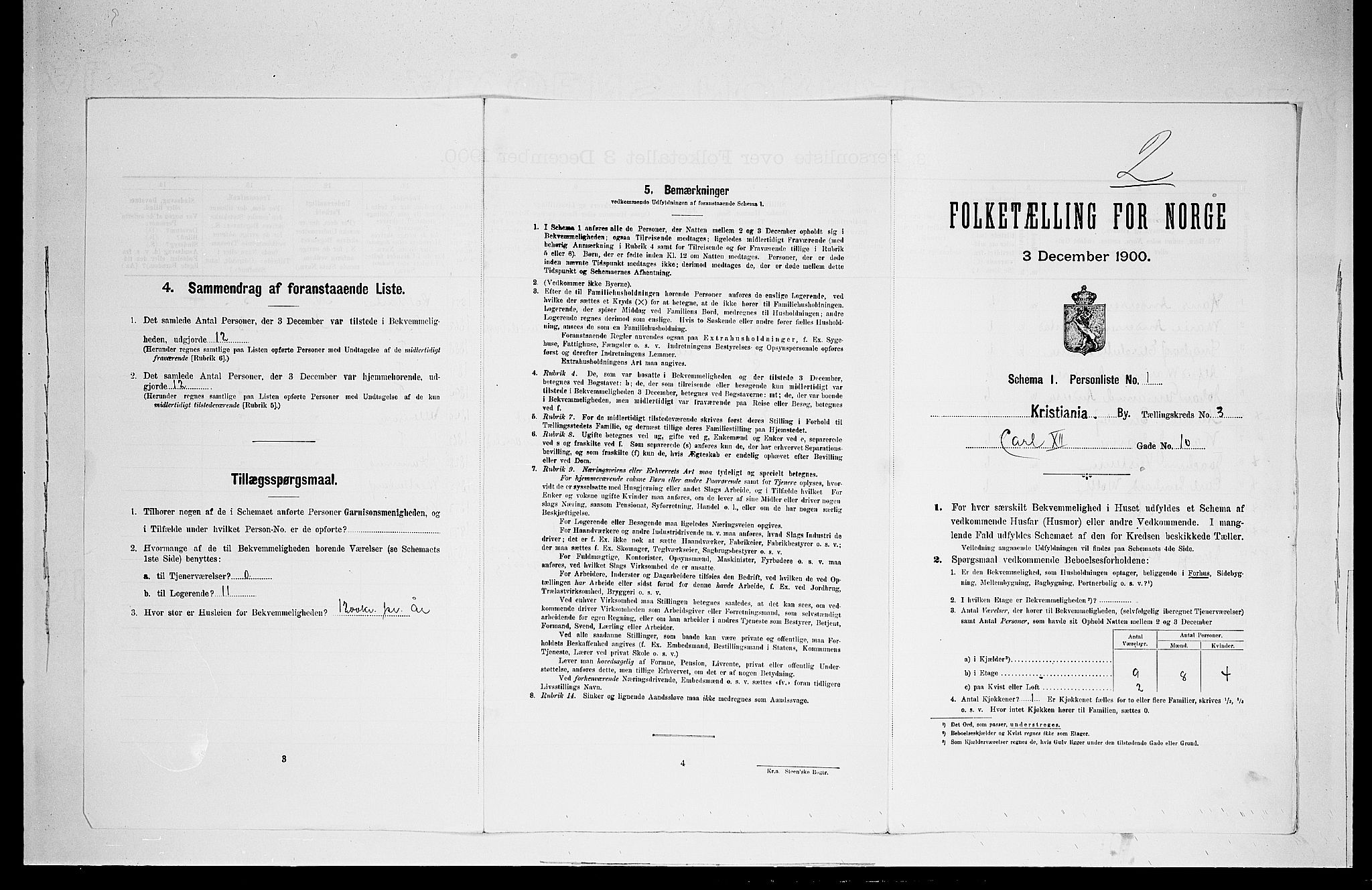 SAO, Folketelling 1900 for 0301 Kristiania kjøpstad, 1900, s. 10999