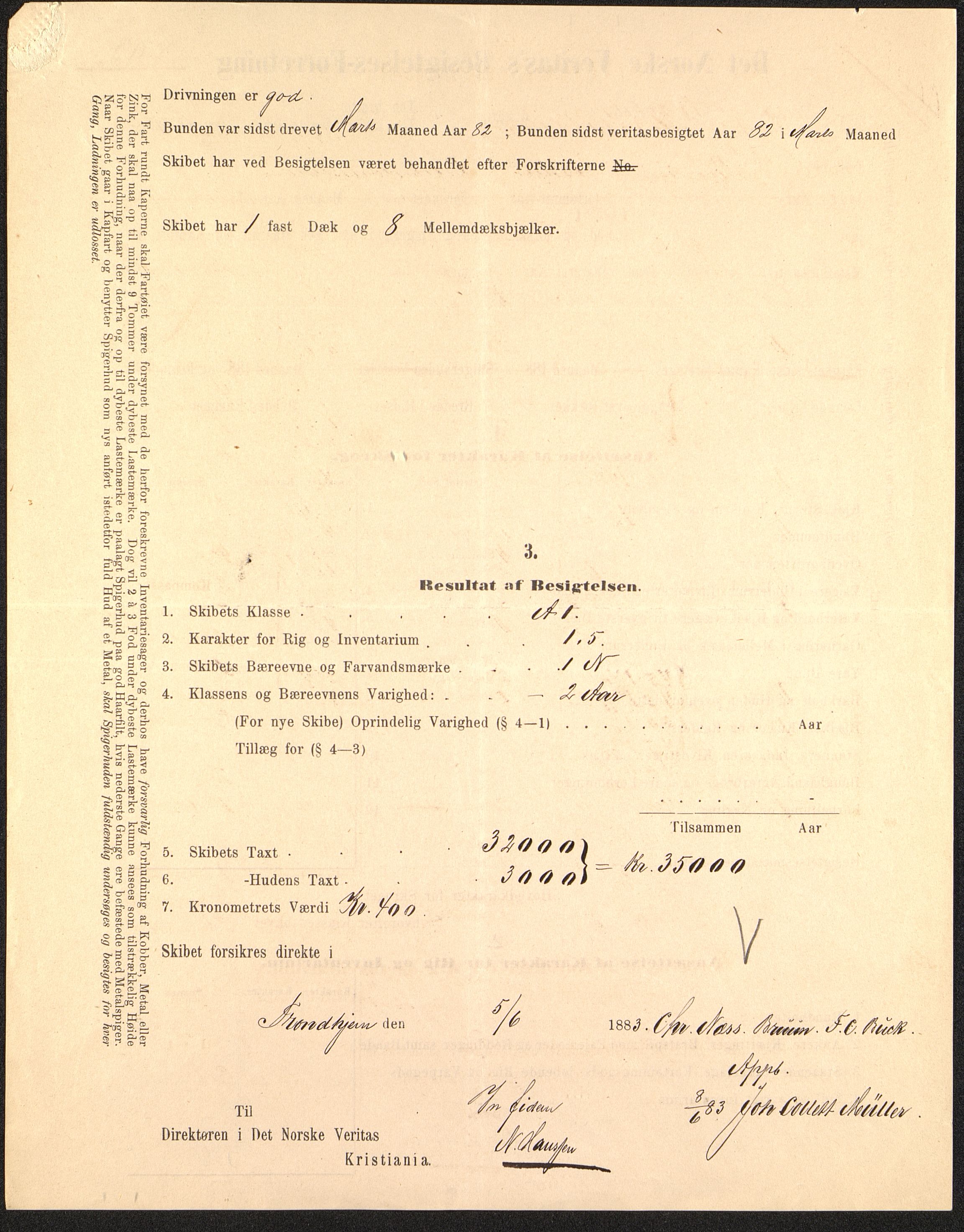 Pa 63 - Østlandske skibsassuranceforening, VEMU/A-1079/G/Ga/L0018/0007: Havaridokumenter / Leif, Jarl, Insulan, Norrøna, Nordstjernen, 1885, s. 63