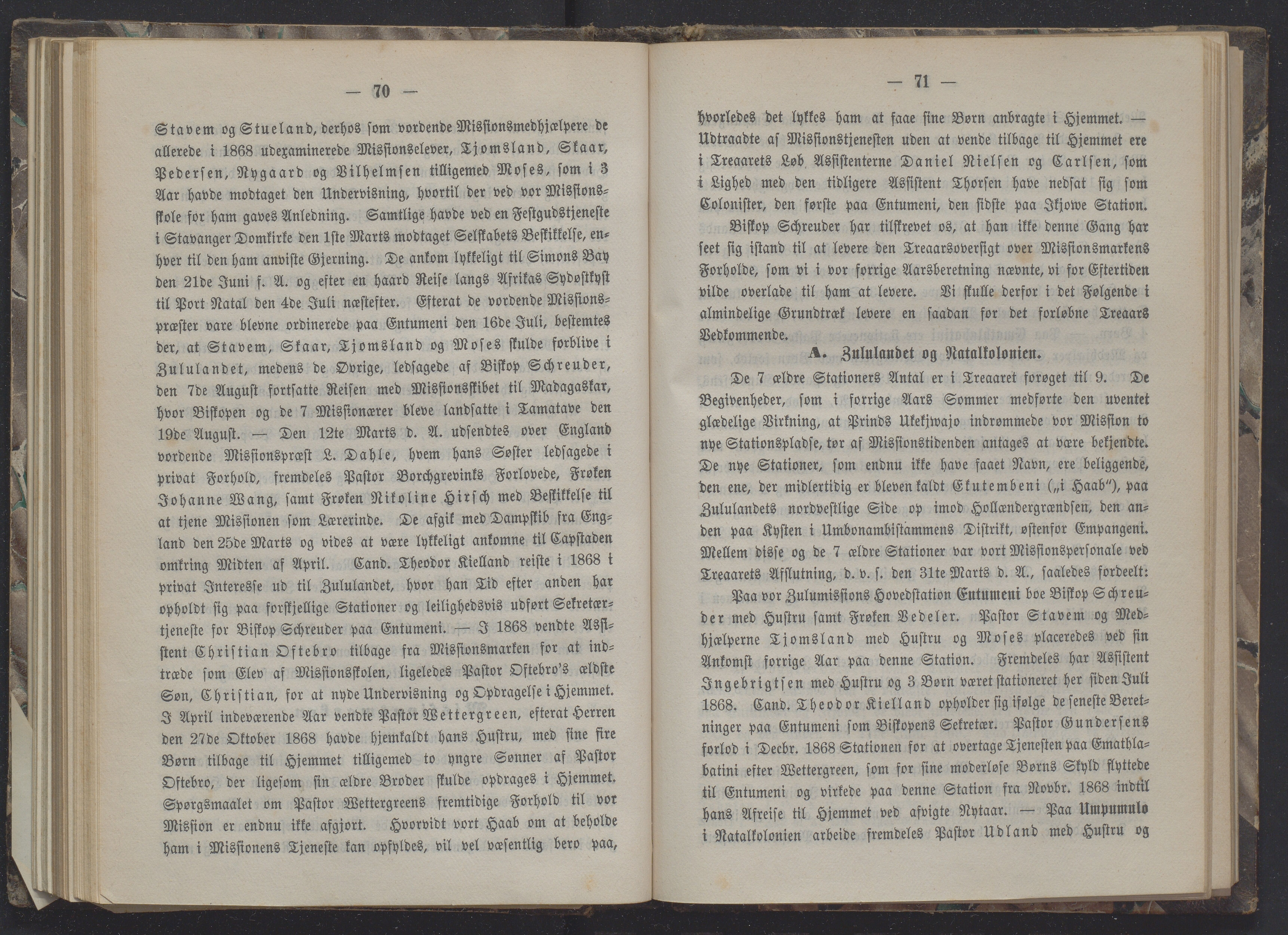 Det Norske Misjonsselskap - hovedadministrasjonen, VID/MA-A-1045/D/Db/Dba/L0337/0009: Beretninger, Bøker, Skrifter o.l   / Årsberetninger 28 , 1870, s. 70-71