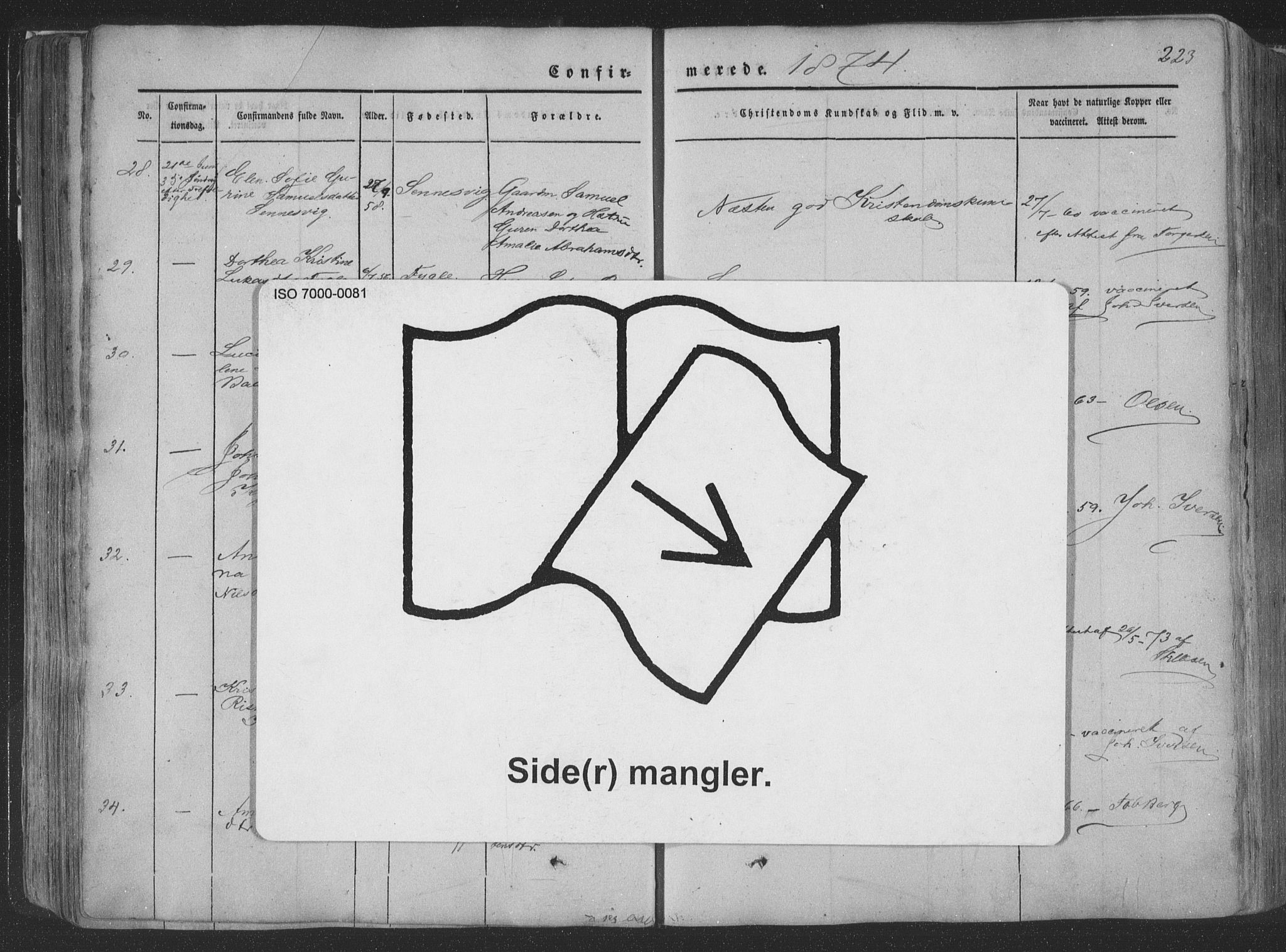 Ministerialprotokoller, klokkerbøker og fødselsregistre - Nordland, AV/SAT-A-1459/881/L1165: Klokkerbok nr. 881C02, 1854-1876, s. 223