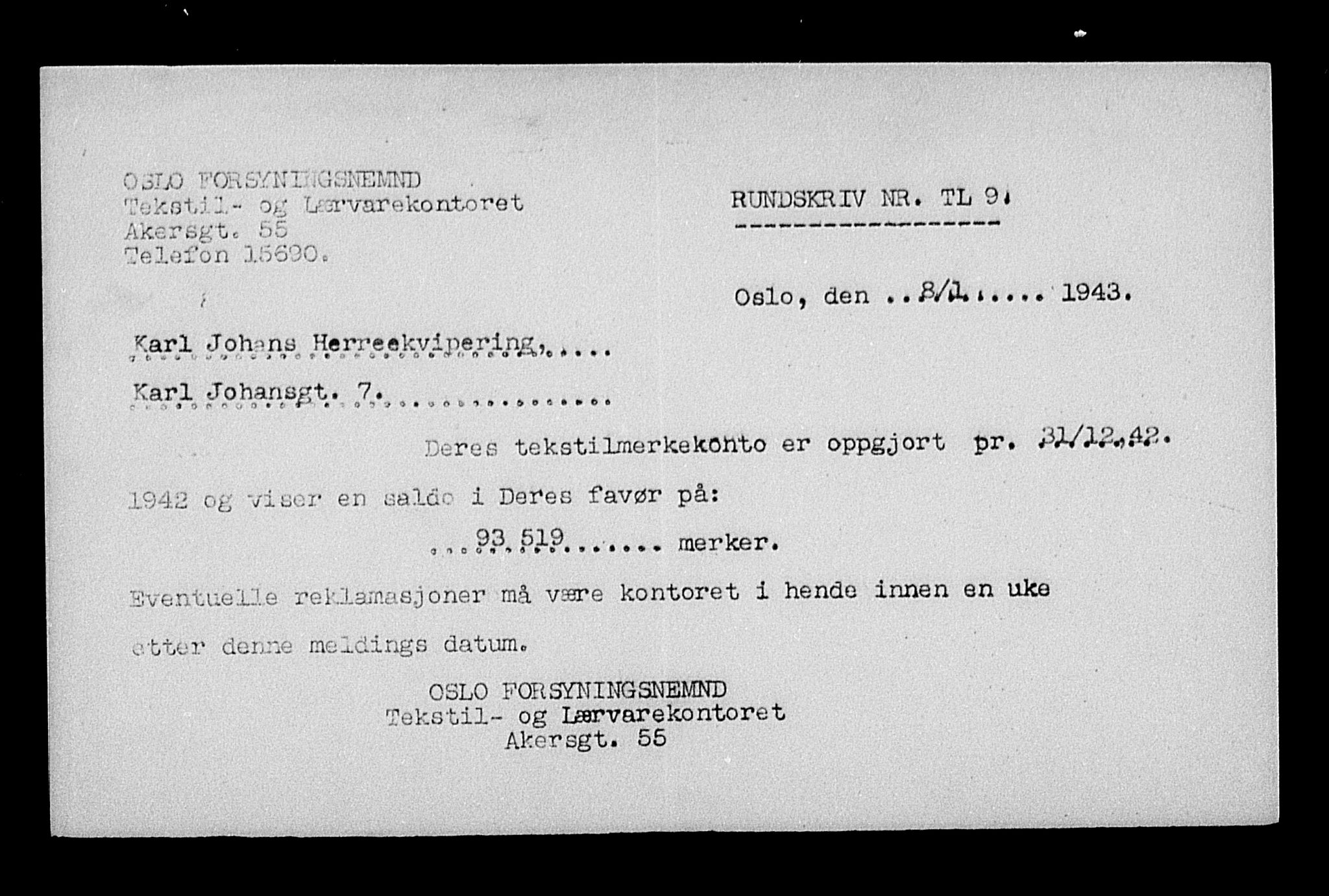 Justisdepartementet, Tilbakeføringskontoret for inndratte formuer, AV/RA-S-1564/H/Hc/Hcc/L0949: --, 1945-1947, s. 88