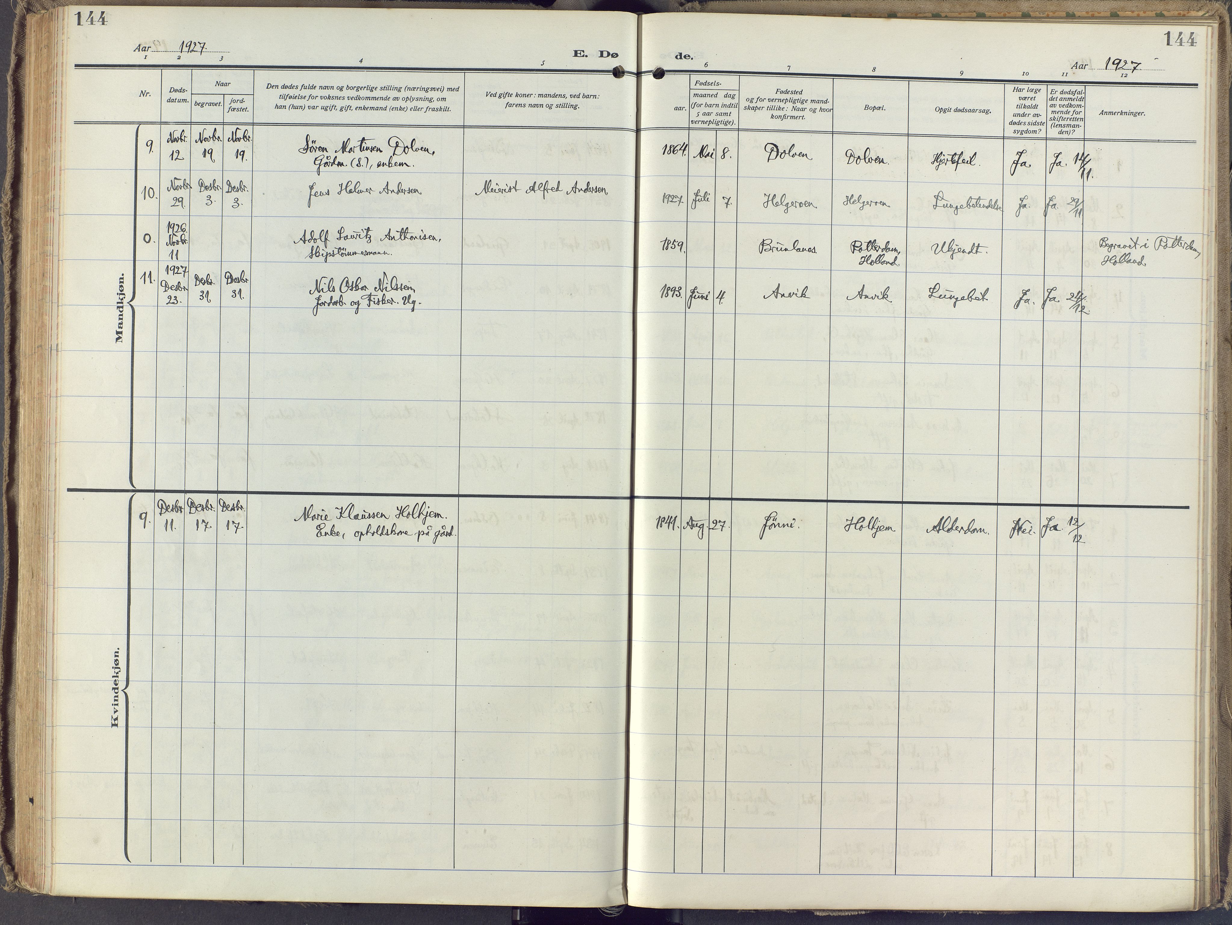 Brunlanes kirkebøker, SAKO/A-342/F/Fb/L0004: Ministerialbok nr. II 4, 1923-1940, s. 144