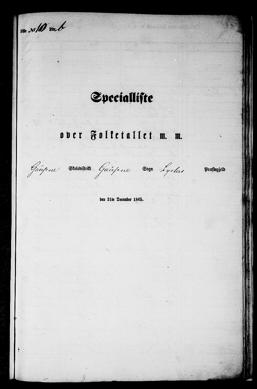 RA, Folketelling 1865 for 1426P Luster prestegjeld, 1865, s. 153