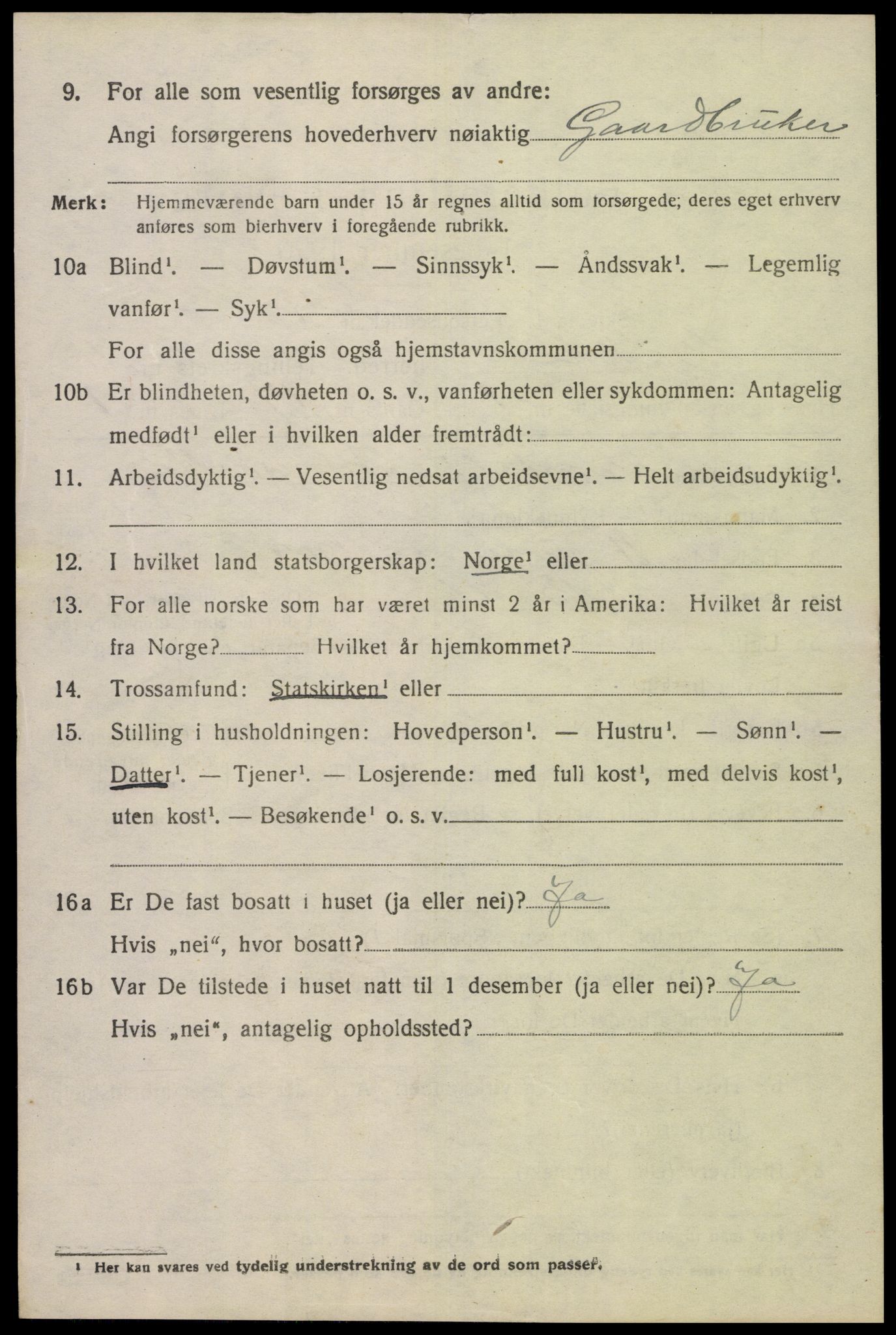 SAK, Folketelling 1920 for 1045 Bakke herred, 1920, s. 2833