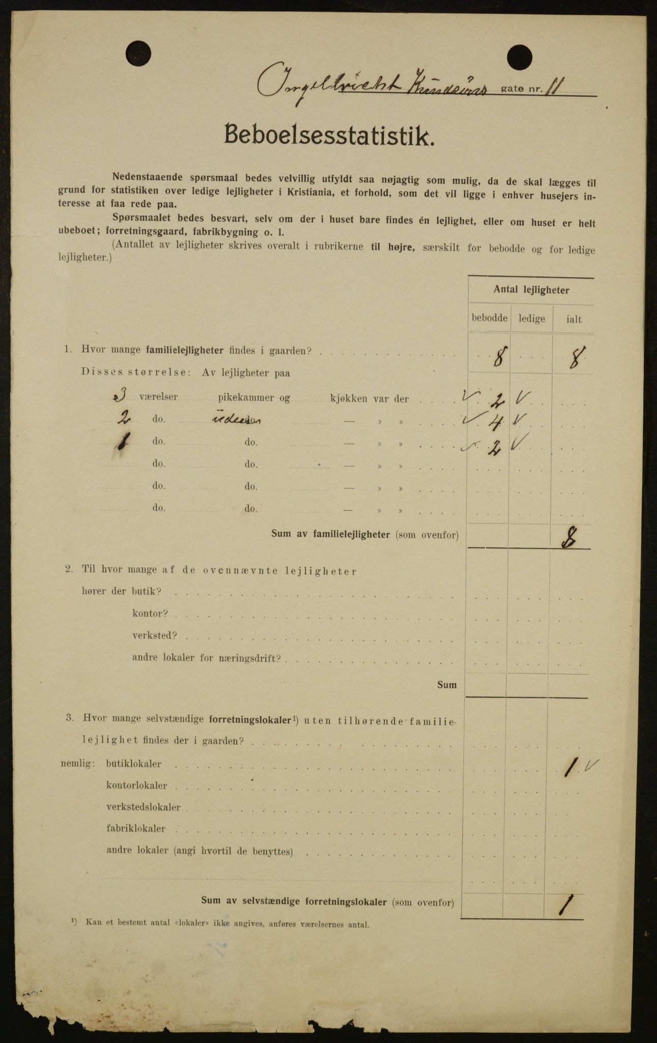OBA, Kommunal folketelling 1.2.1909 for Kristiania kjøpstad, 1909, s. 40128