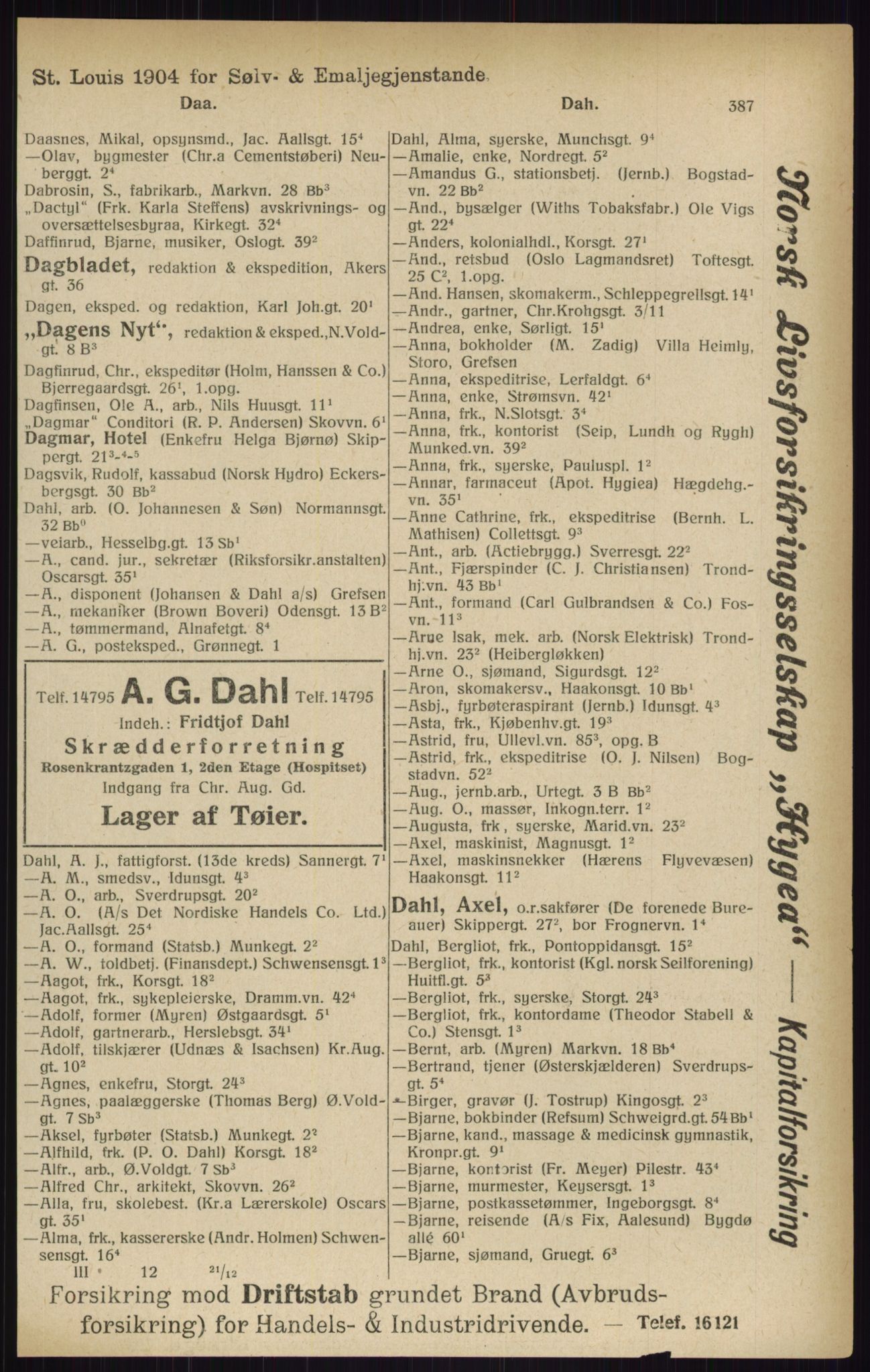 Kristiania/Oslo adressebok, PUBL/-, 1916, s. 387