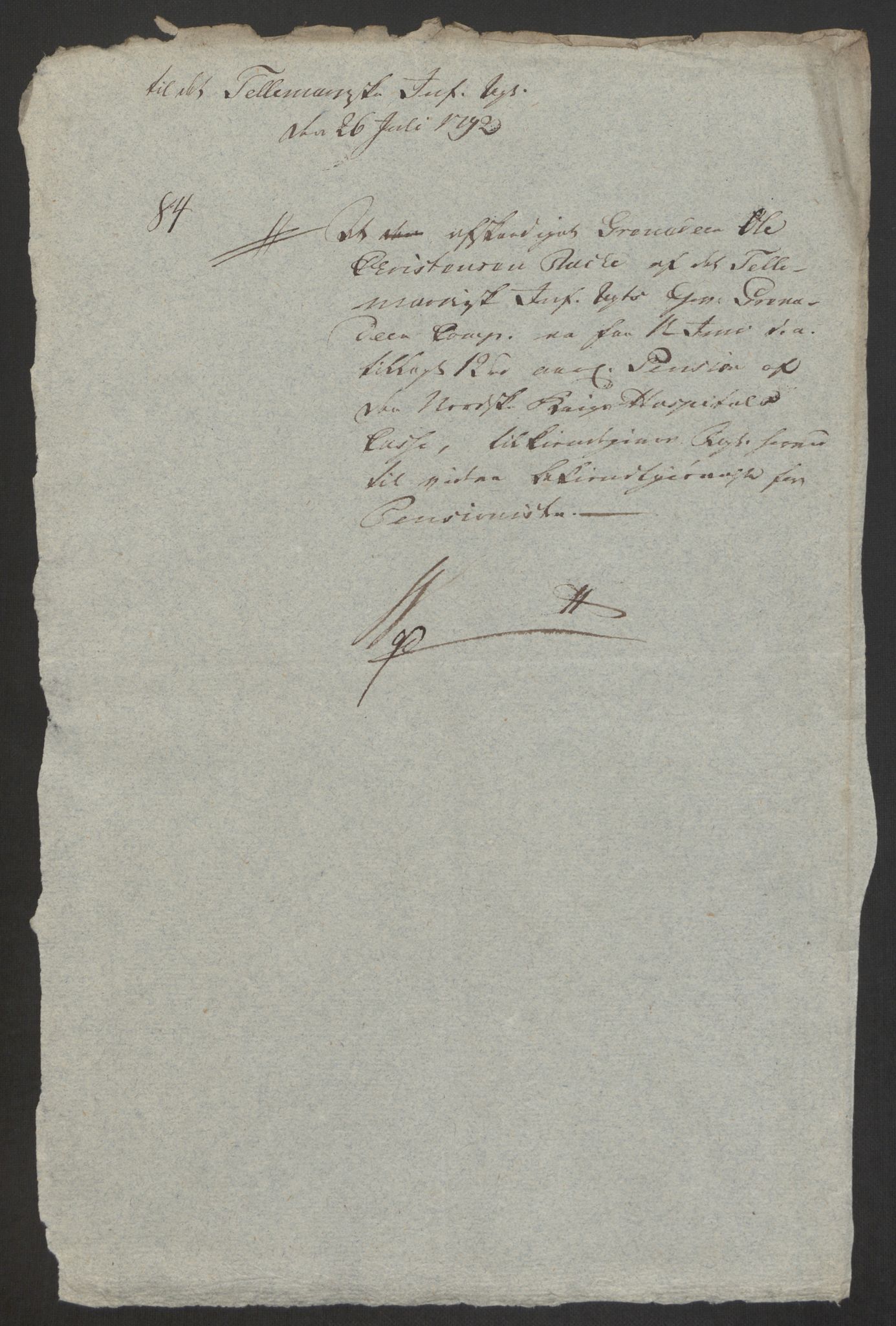 Forsvaret, Den norske kvesthuskasse/krigshospitalkasse, AV/RA-RAFA-1887/F/Fa/L0008: Konsepter, 1790-1793, s. 887