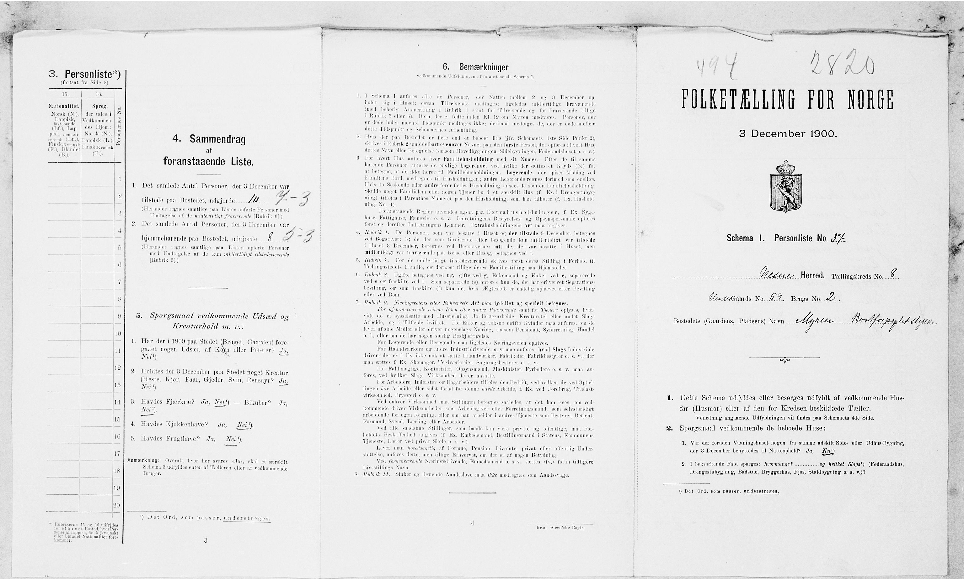 SAT, Folketelling 1900 for 1828 Nesna herred, 1900, s. 744