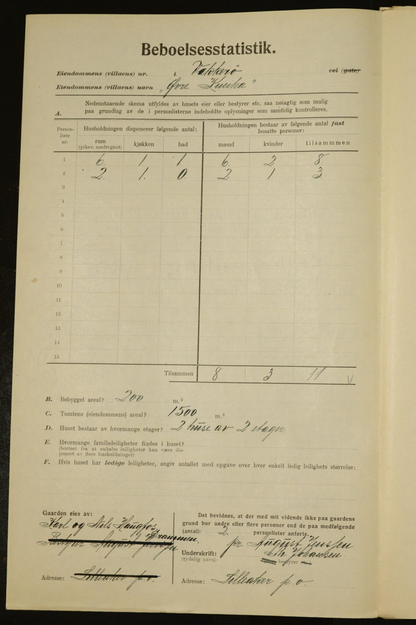 , Kommunal folketelling 1.12.1923 for Aker, 1923, s. 6999