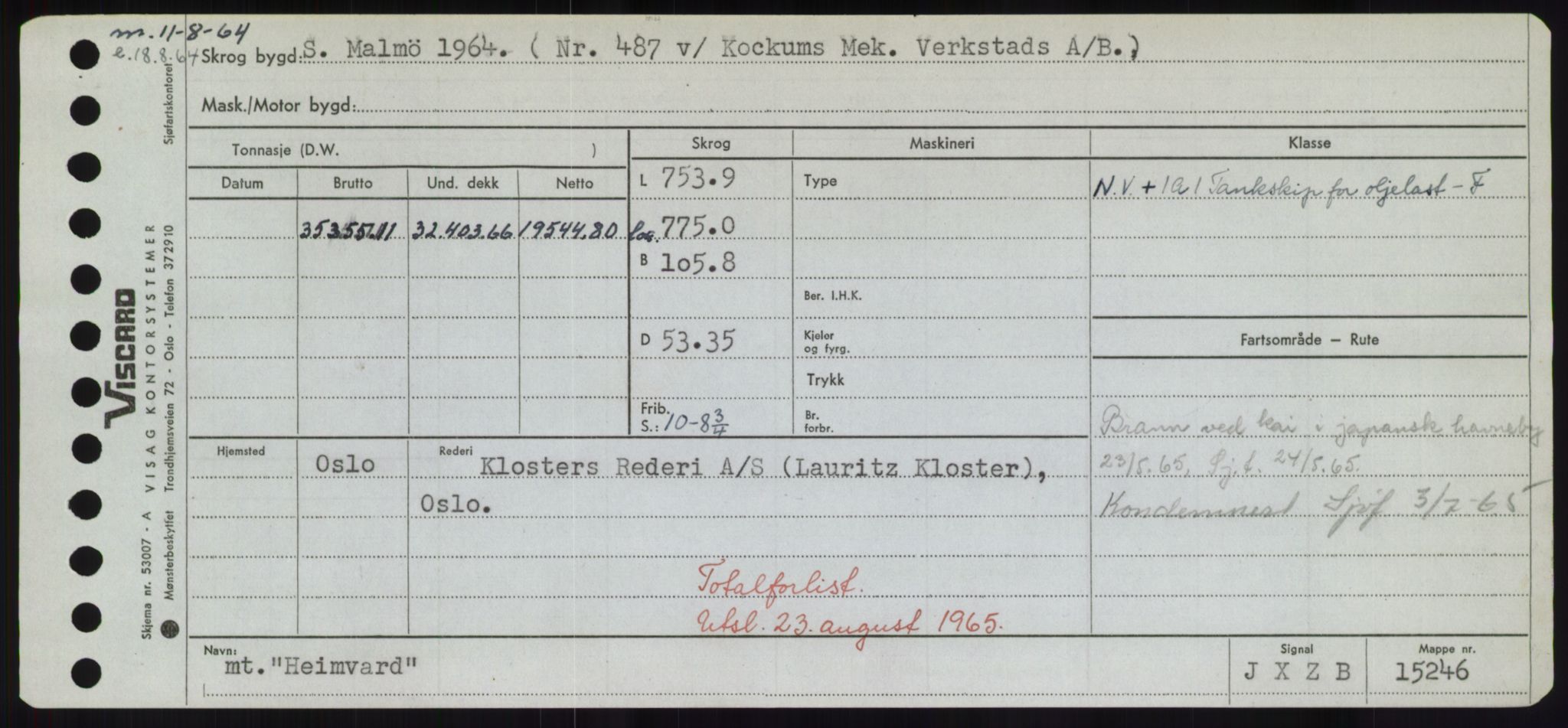 Sjøfartsdirektoratet med forløpere, Skipsmålingen, RA/S-1627/H/Hd/L0015: Fartøy, Havm-Hey, s. 209