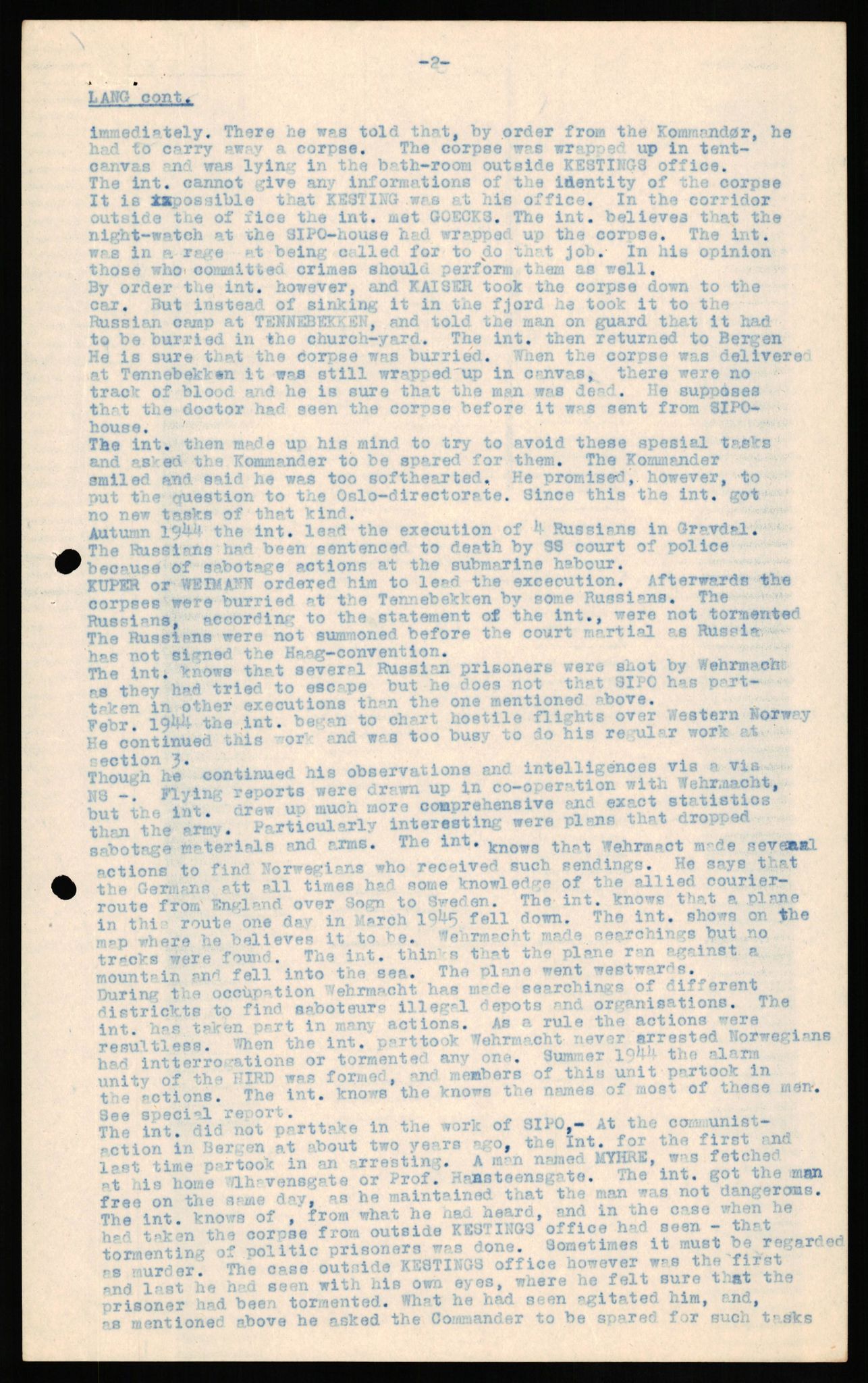 Forsvaret, Forsvarets overkommando II, AV/RA-RAFA-3915/D/Db/L0019: CI Questionaires. Tyske okkupasjonsstyrker i Norge. Tyskere., 1945-1946, s. 365