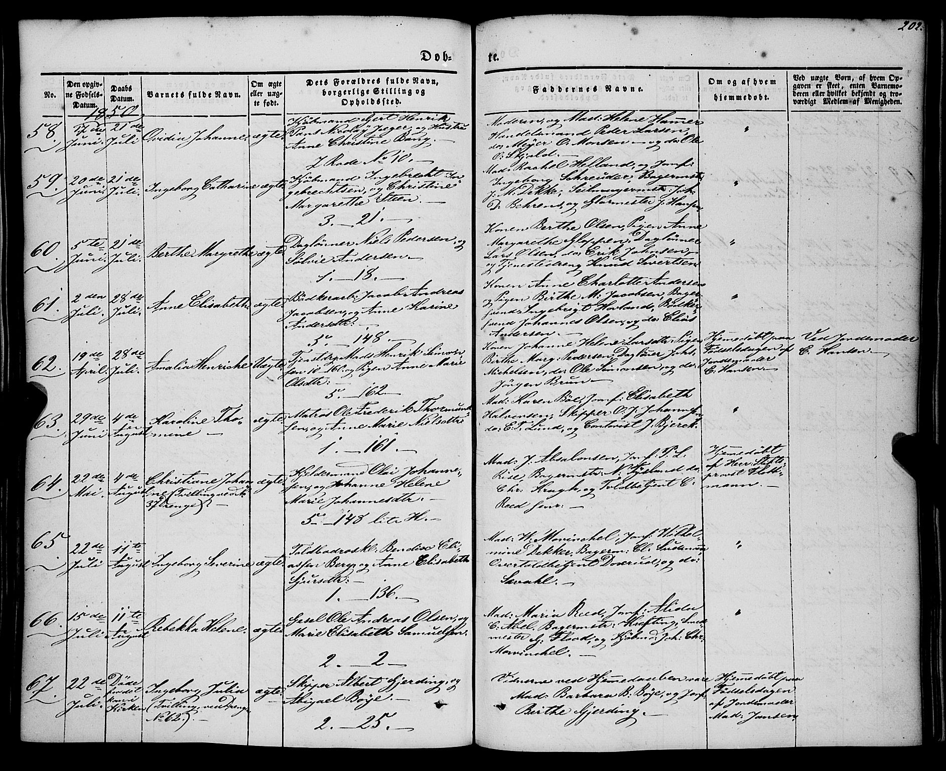 Nykirken Sokneprestembete, AV/SAB-A-77101/H/Haa/L0014: Ministerialbok nr. B 1, 1844-1858, s. 202