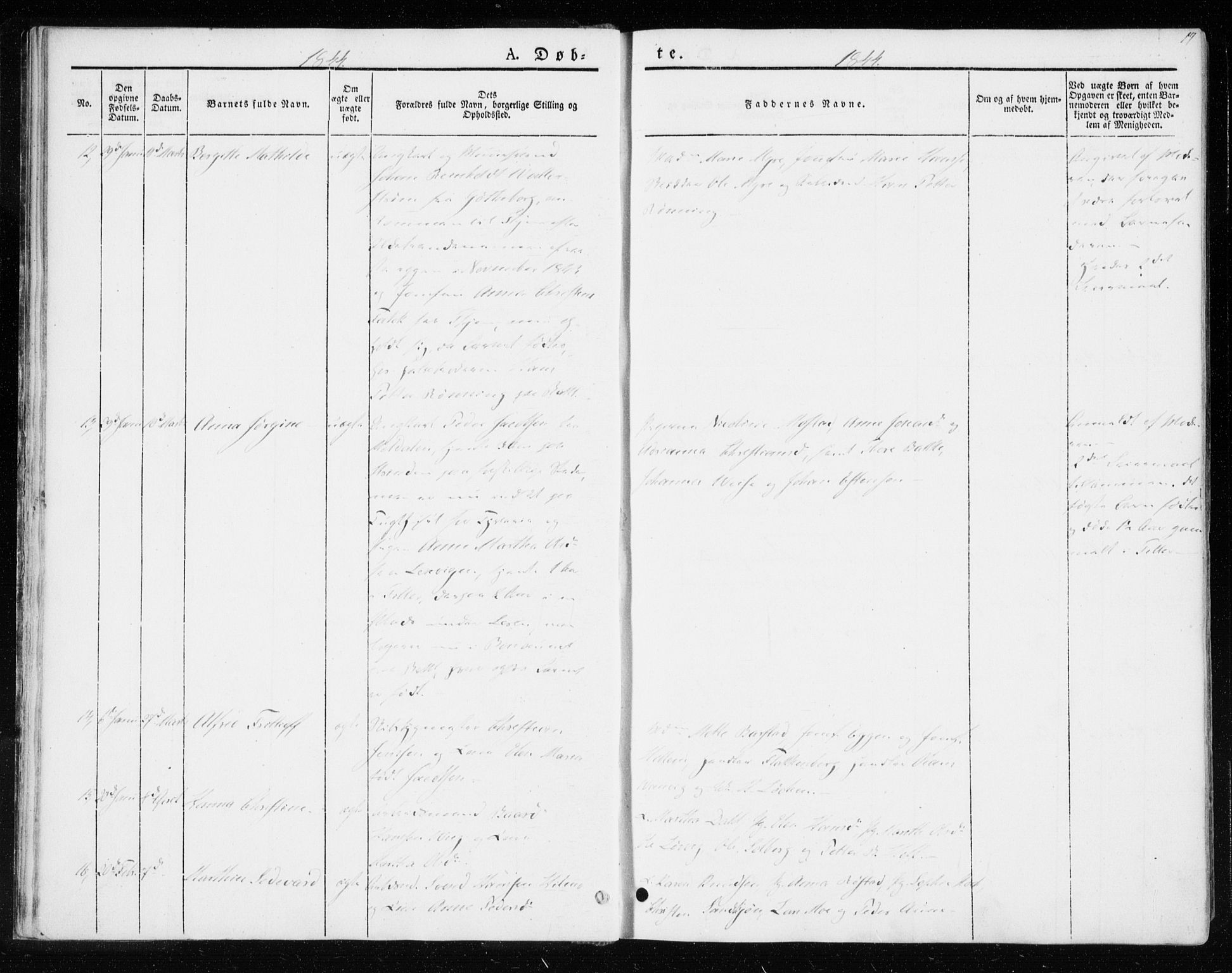 Ministerialprotokoller, klokkerbøker og fødselsregistre - Sør-Trøndelag, SAT/A-1456/604/L0183: Ministerialbok nr. 604A04, 1841-1850, s. 17