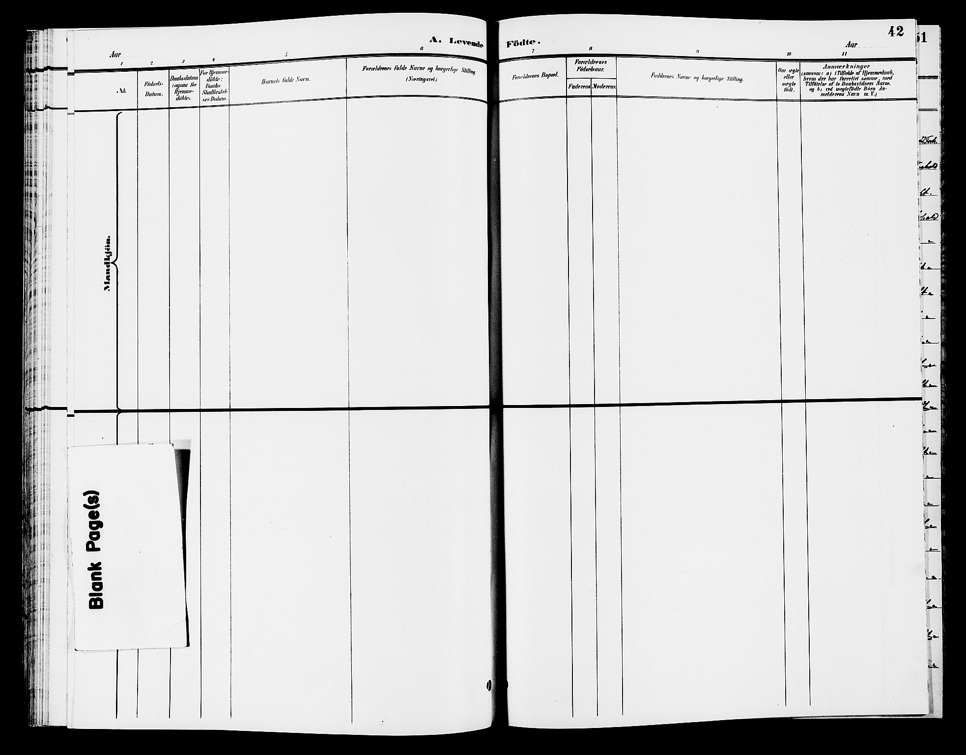 Elverum prestekontor, SAH/PREST-044/H/Ha/Hab/L0007: Klokkerbok nr. 7, 1896-1914, s. 42