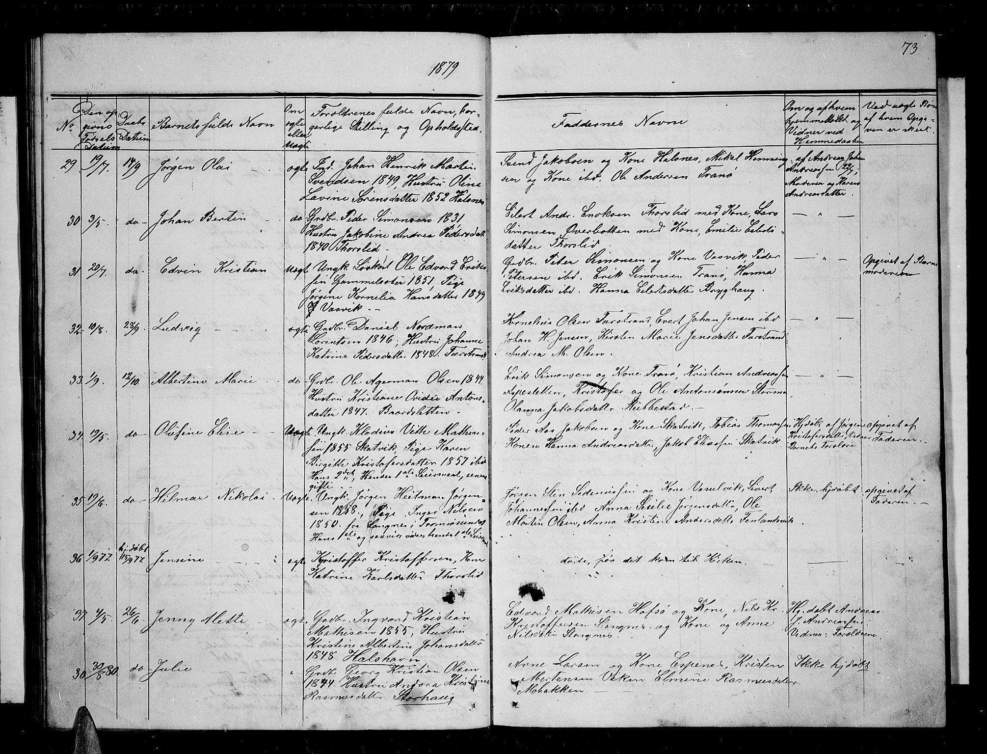 Tranøy sokneprestkontor, AV/SATØ-S-1313/I/Ia/Iab/L0003klokker: Klokkerbok nr. 3, 1861-1887, s. 73