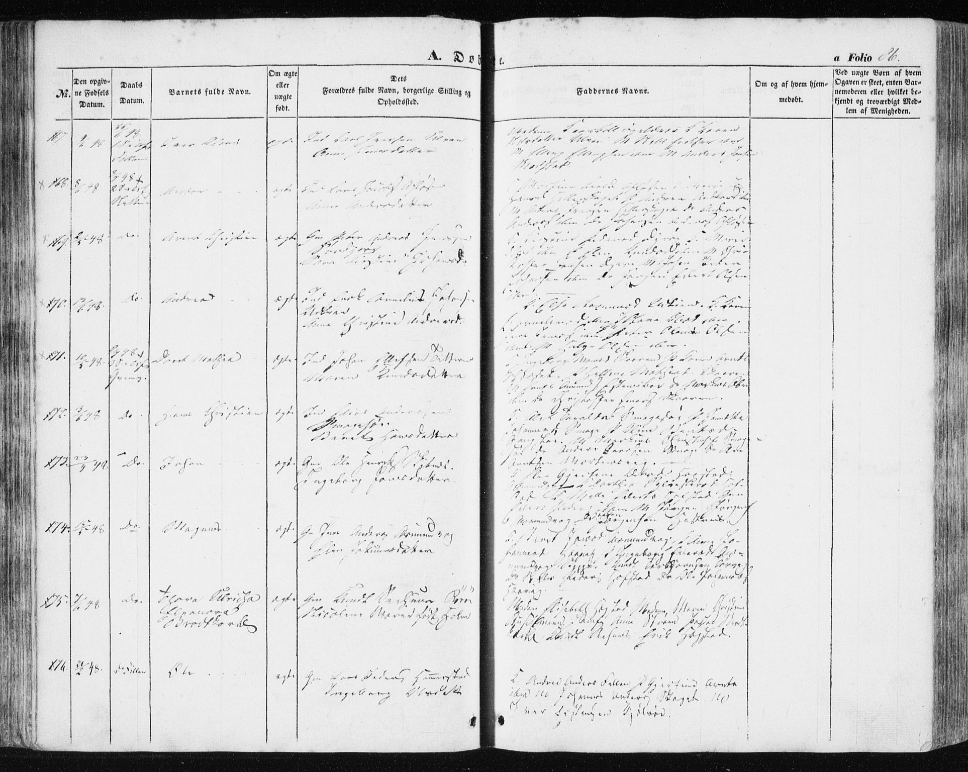 Ministerialprotokoller, klokkerbøker og fødselsregistre - Sør-Trøndelag, SAT/A-1456/634/L0529: Ministerialbok nr. 634A05, 1843-1851, s. 86