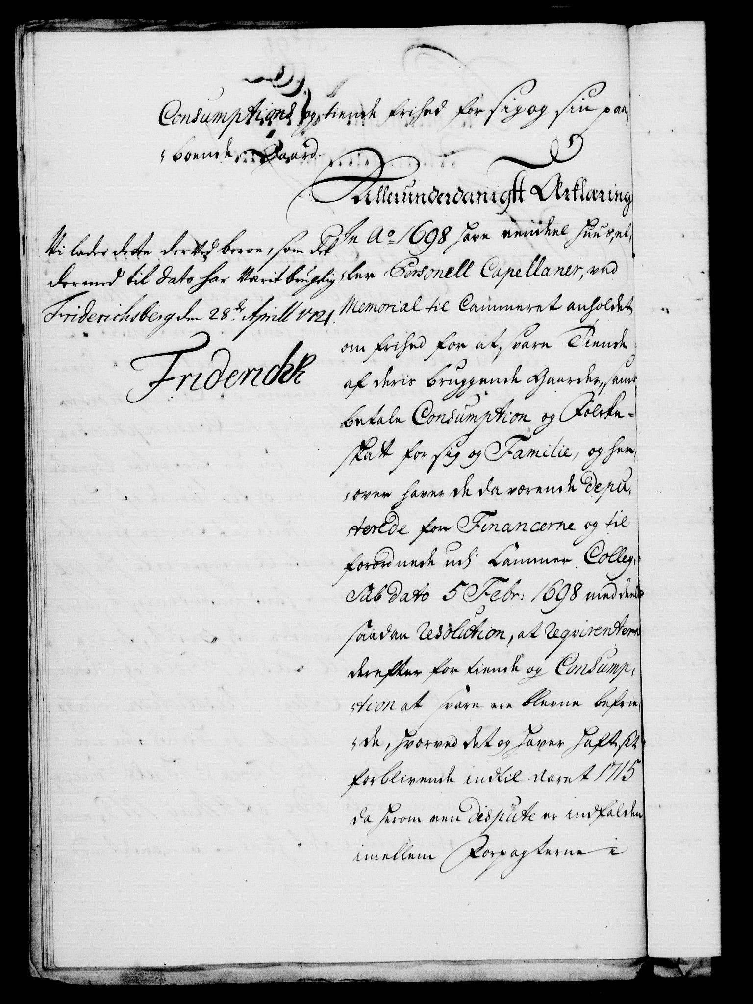 Rentekammeret, Kammerkanselliet, RA/EA-3111/G/Gf/Gfa/L0004: Norsk relasjons- og resolusjonsprotokoll (merket RK 52.4), 1721, s. 708