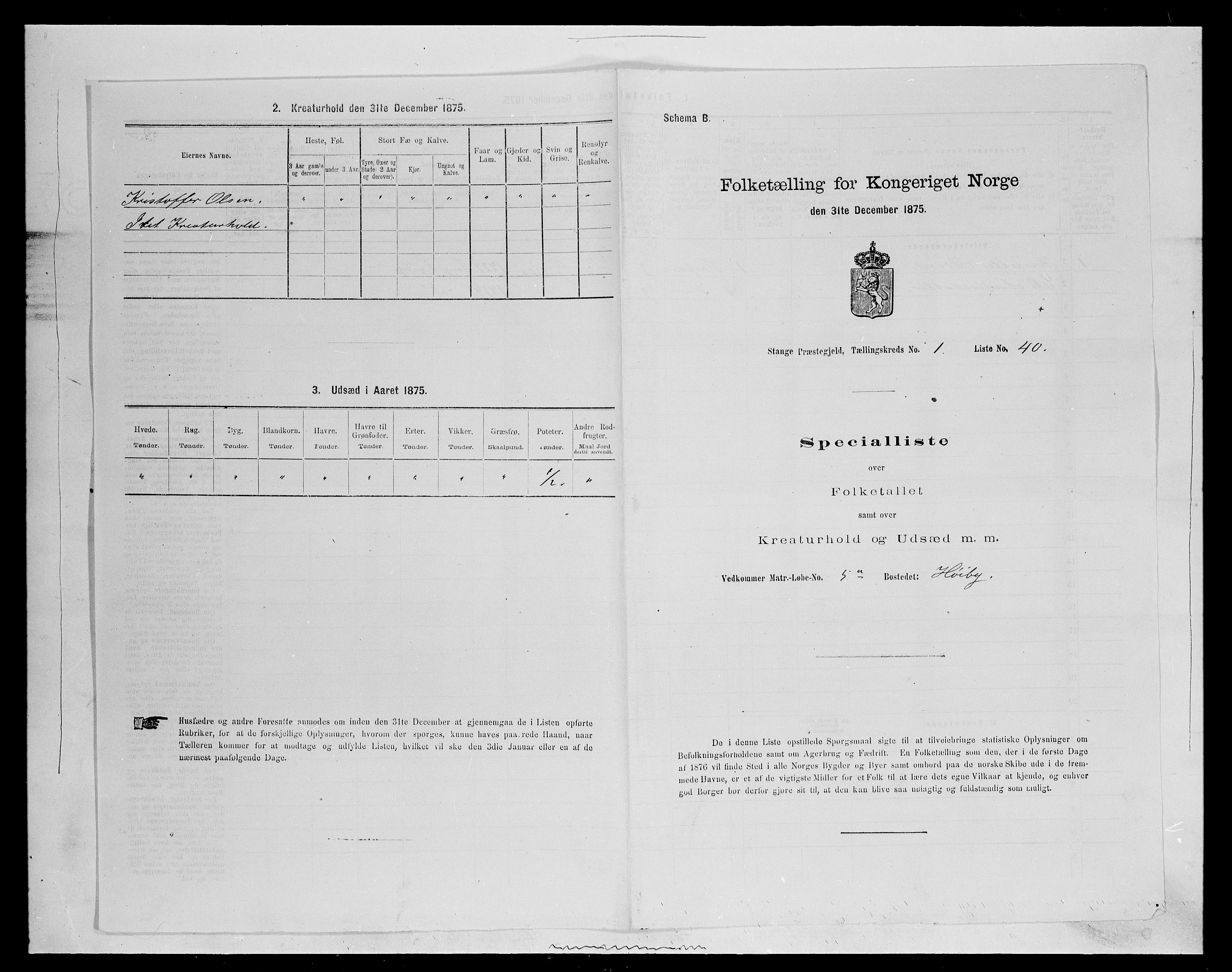 SAH, Folketelling 1875 for 0417P Stange prestegjeld, 1875, s. 180