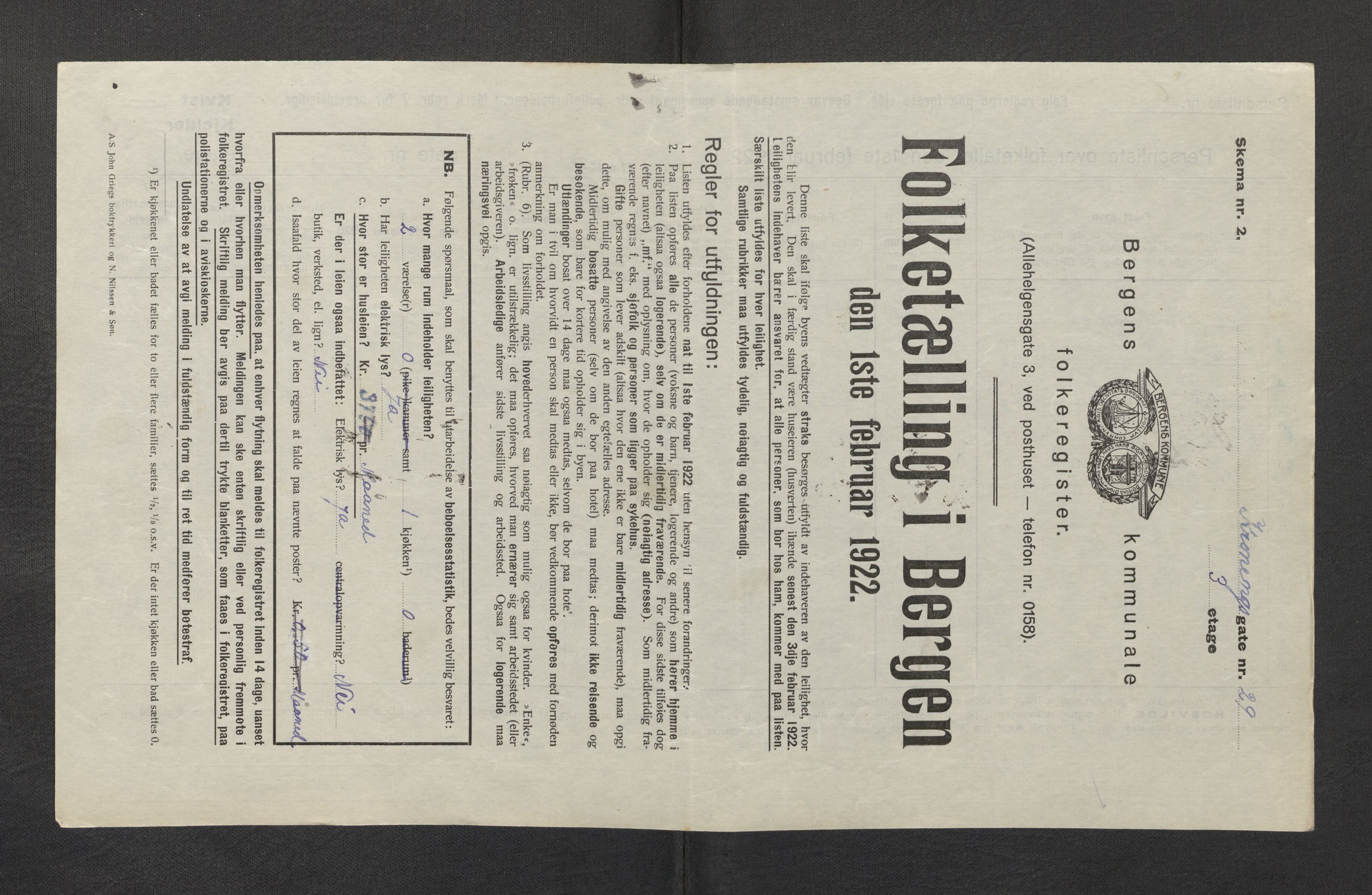 SAB, Kommunal folketelling 1922 for Bergen kjøpstad, 1922, s. 20706
