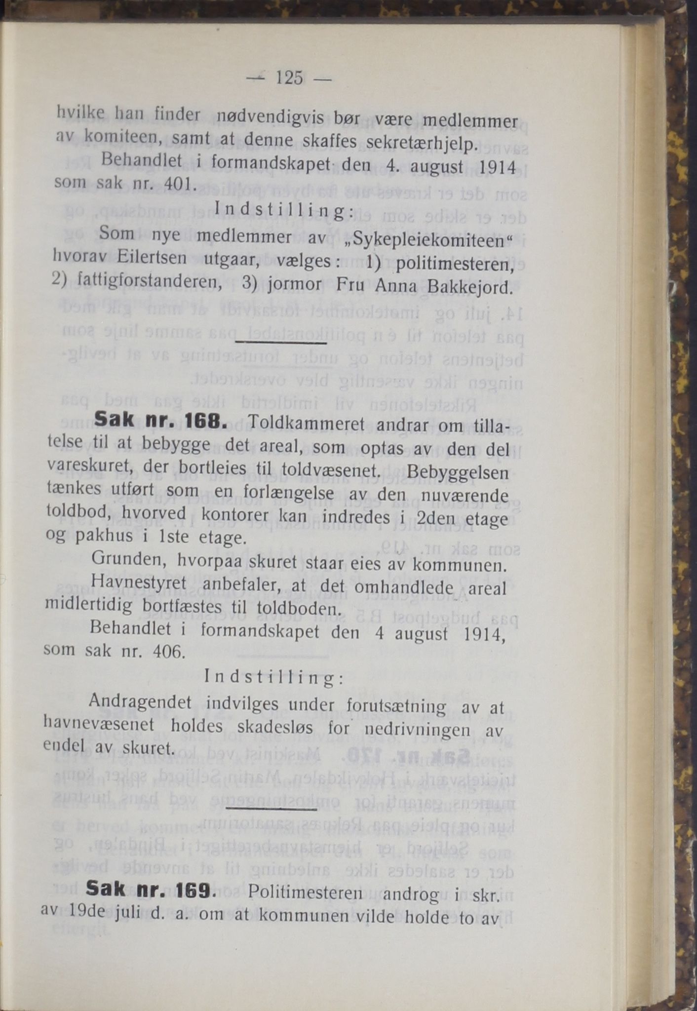 Narvik kommune. Formannskap , AIN/K-18050.150/A/Ab/L0004: Møtebok, 1914