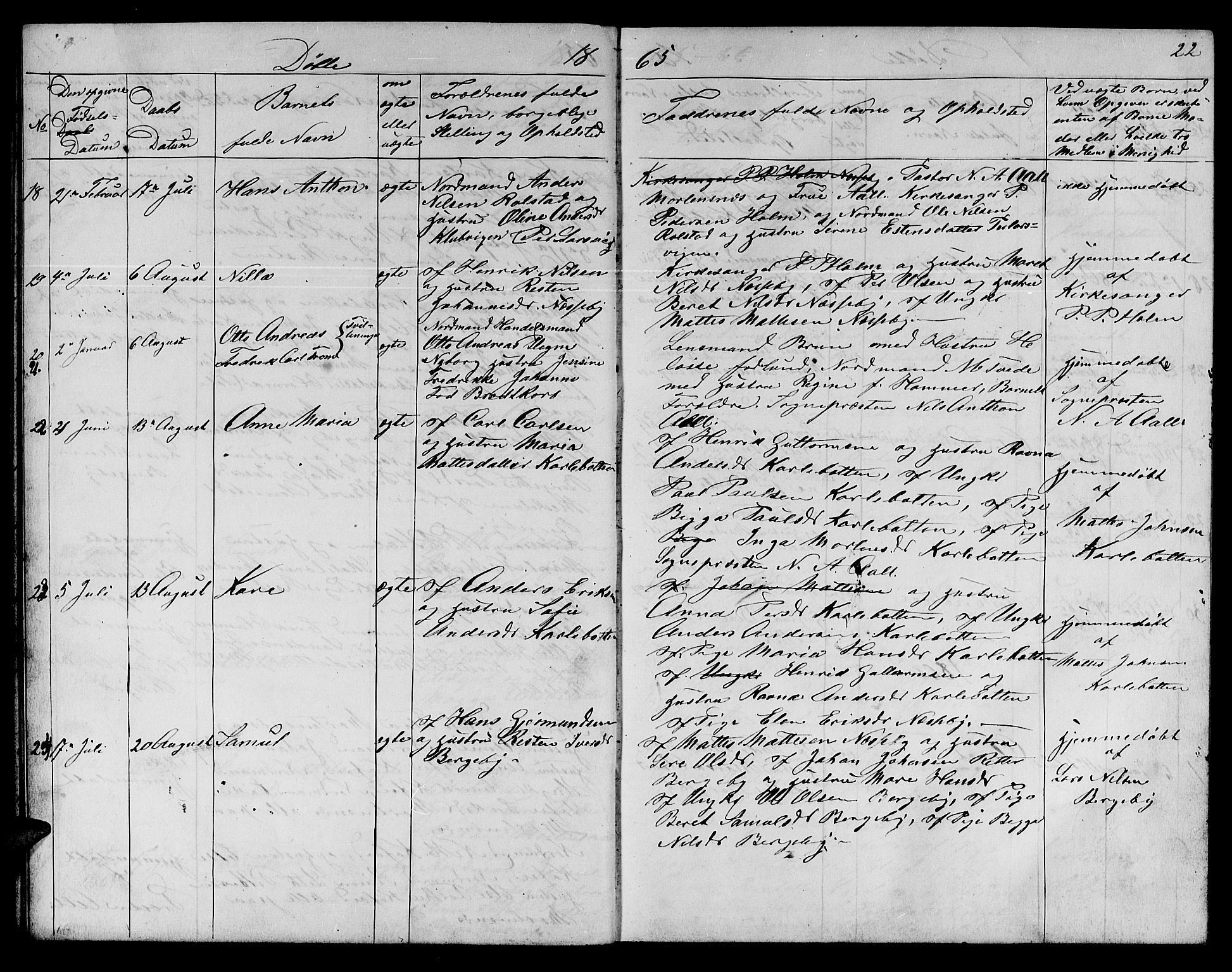 Nesseby sokneprestkontor, AV/SATØ-S-1330/H/Hb/L0002klokker: Klokkerbok nr. 2, 1861-1868, s. 22