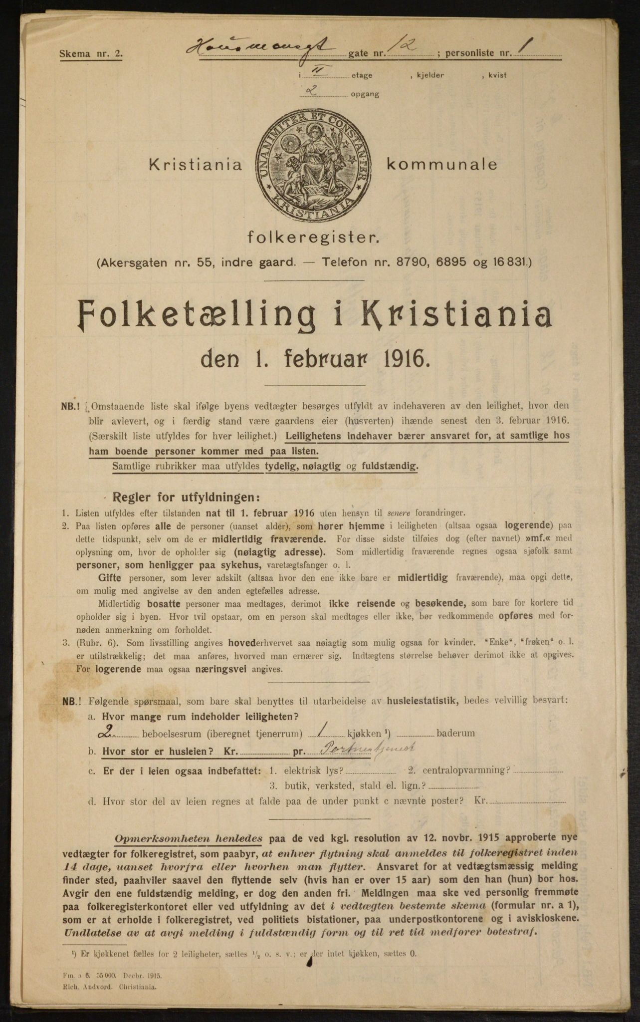 OBA, Kommunal folketelling 1.2.1916 for Kristiania, 1916, s. 35785